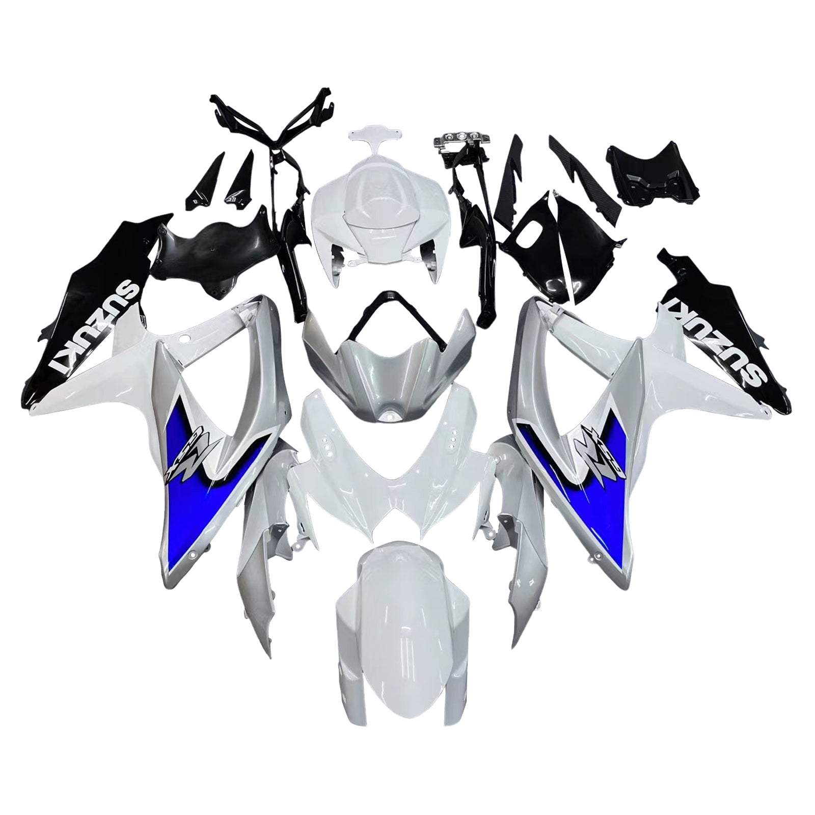 2008-2010 Suzuki GSXR 600 750 Silver White GSXR Racing Fairings genéricos