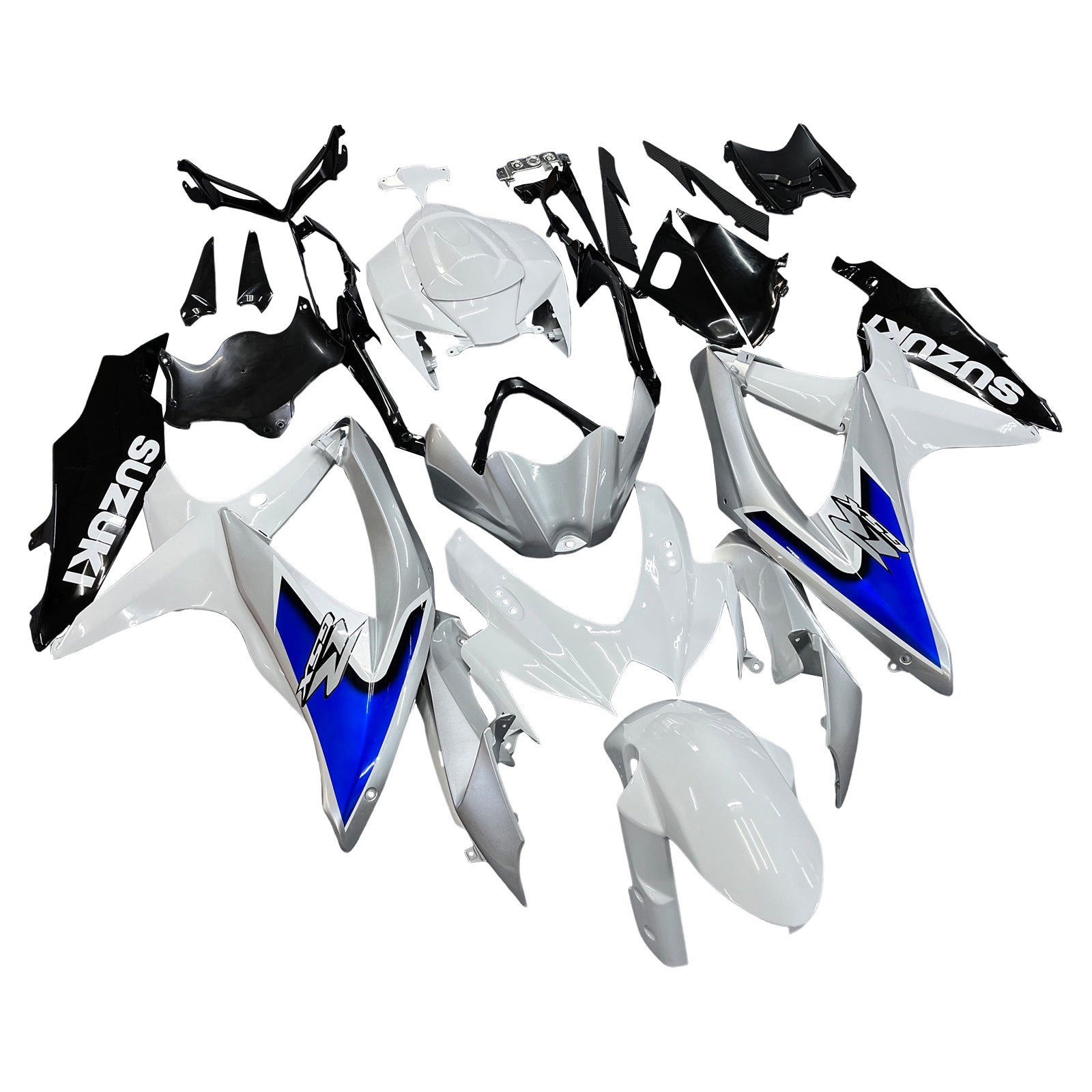 2008-2010 Suzuki GSXR 600 750 Silver White GSXR Racing Fairings Generic