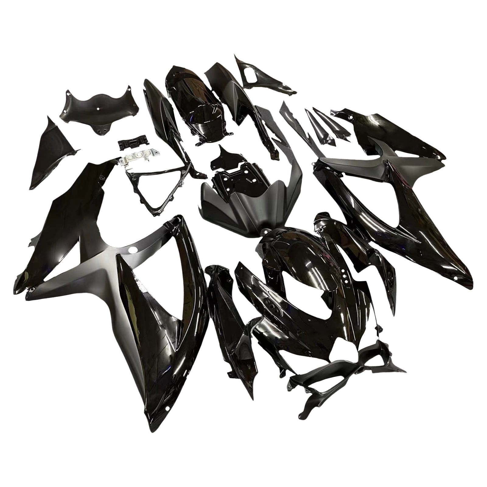 2008-2010 Suzuki GSXR 600 750 geheel zwarte Suzuki Racing stroomlijnkappen algemeen