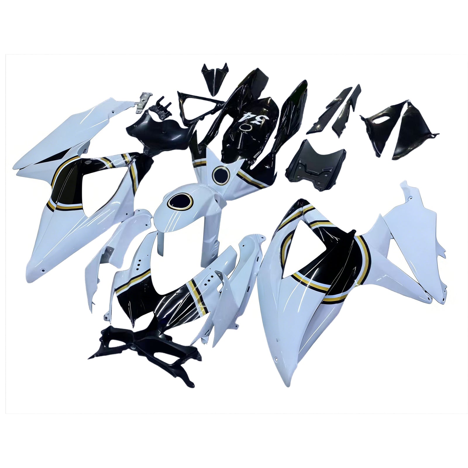 2008-2010 Suzuki GSXR 600 750 Vit Svart Lucky Strike Racing Fairings Generic