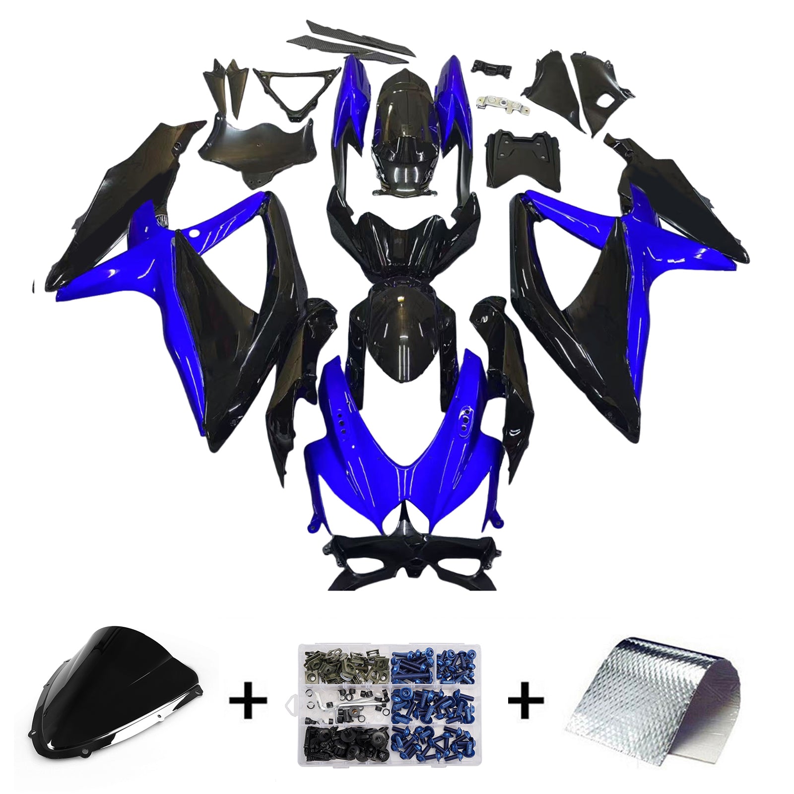 2008-2010 Suzuki GSXR 600 750 Bleu Noir GSXR Racing Carénages Générique