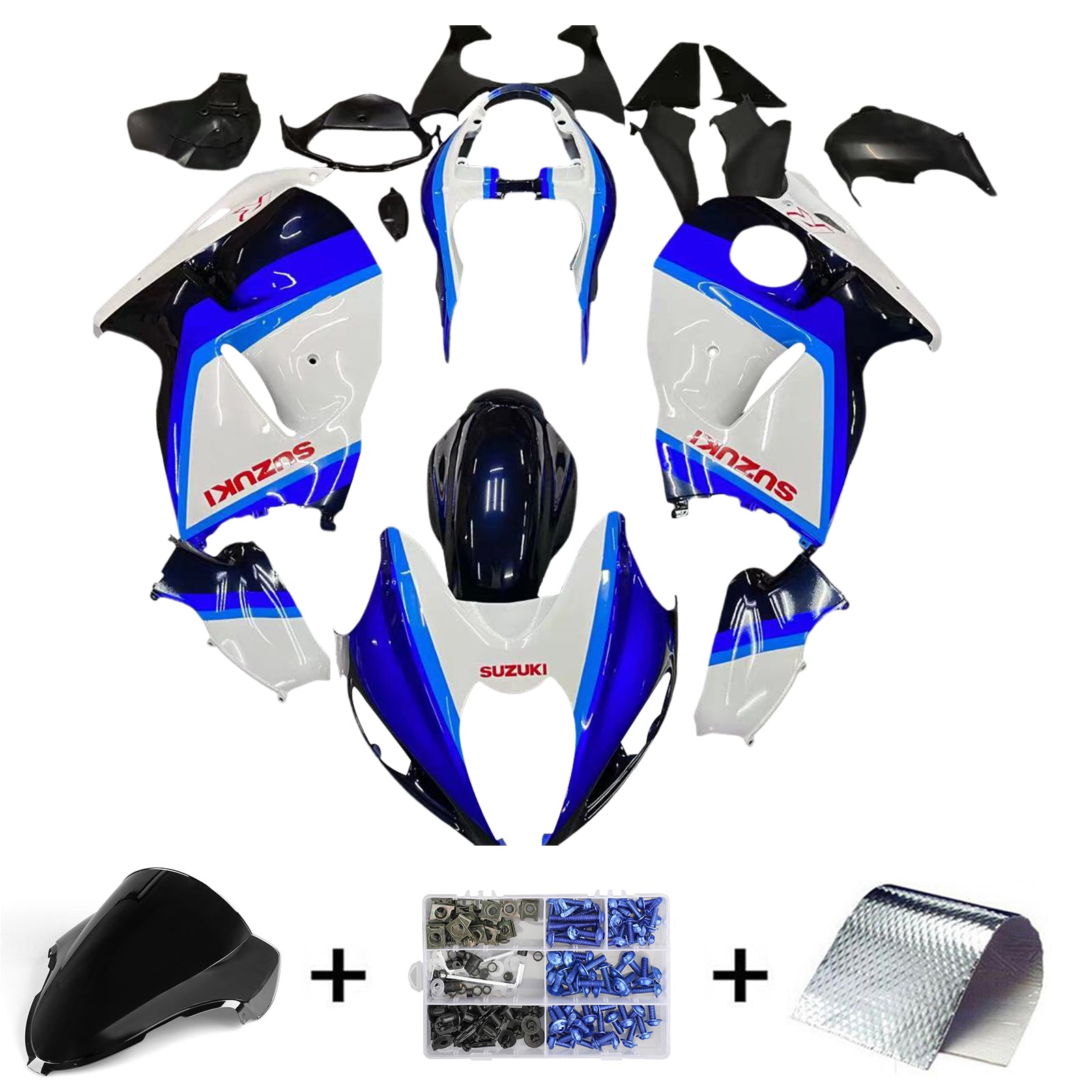 1999-2007 Suzuki Hayabusa GSX1300 Amotopart Kit de carénage d'injection carrosserie plastique ABS #110