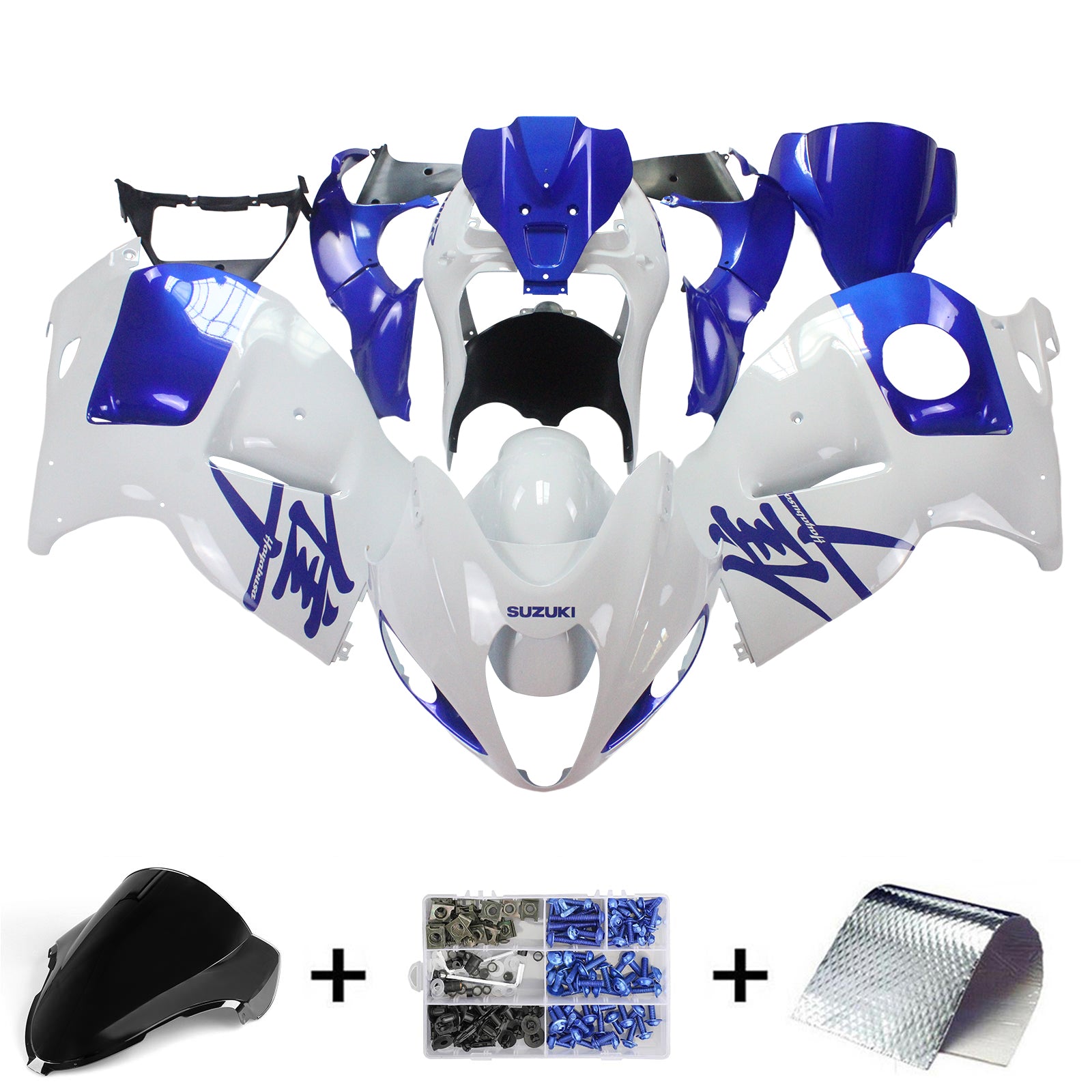 1999-2007 Suzuki Hayabusa GSX1300 Amotopart Kit de carénage d'injection carrosserie plastique ABS #112