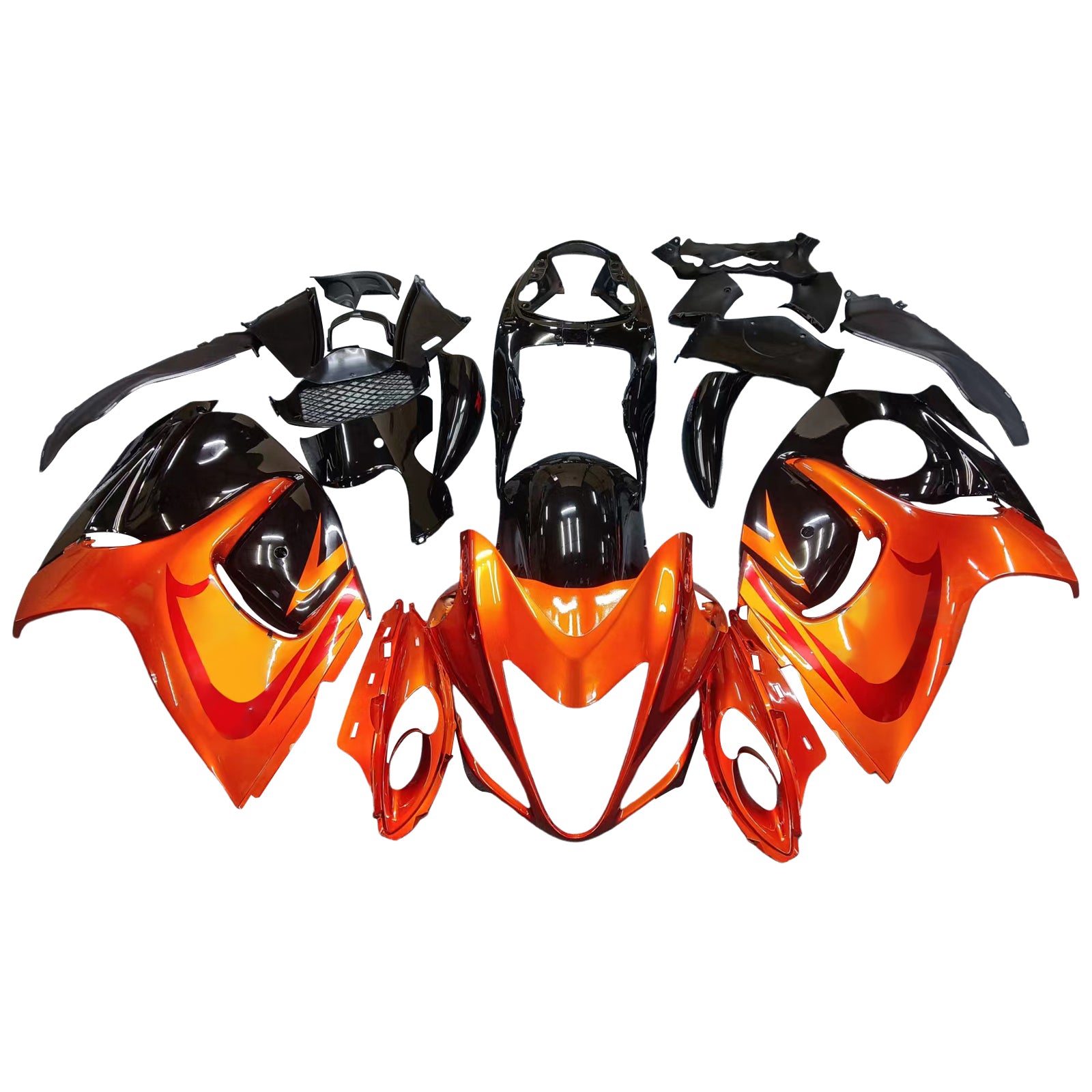 2008-2020 Suzuki GSX 1300 Hayabusa Orange Métallisé & Noir Hayabusa Racing Amotopart Carénages