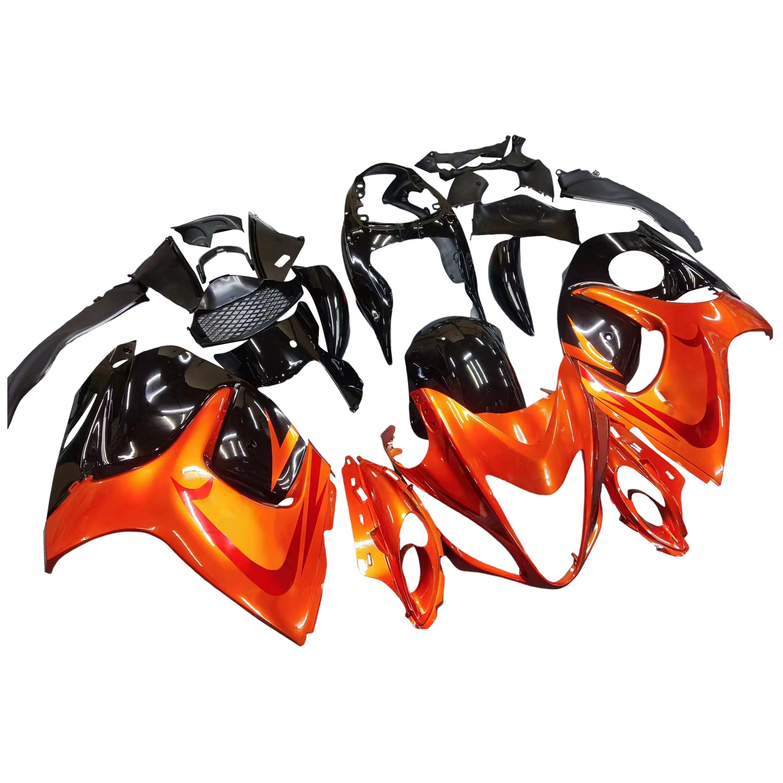2008-2020 Suzuki GSX 1300 Hayabusa Orange Métallisé & Noir Hayabusa Racing Amotopart Carénages
