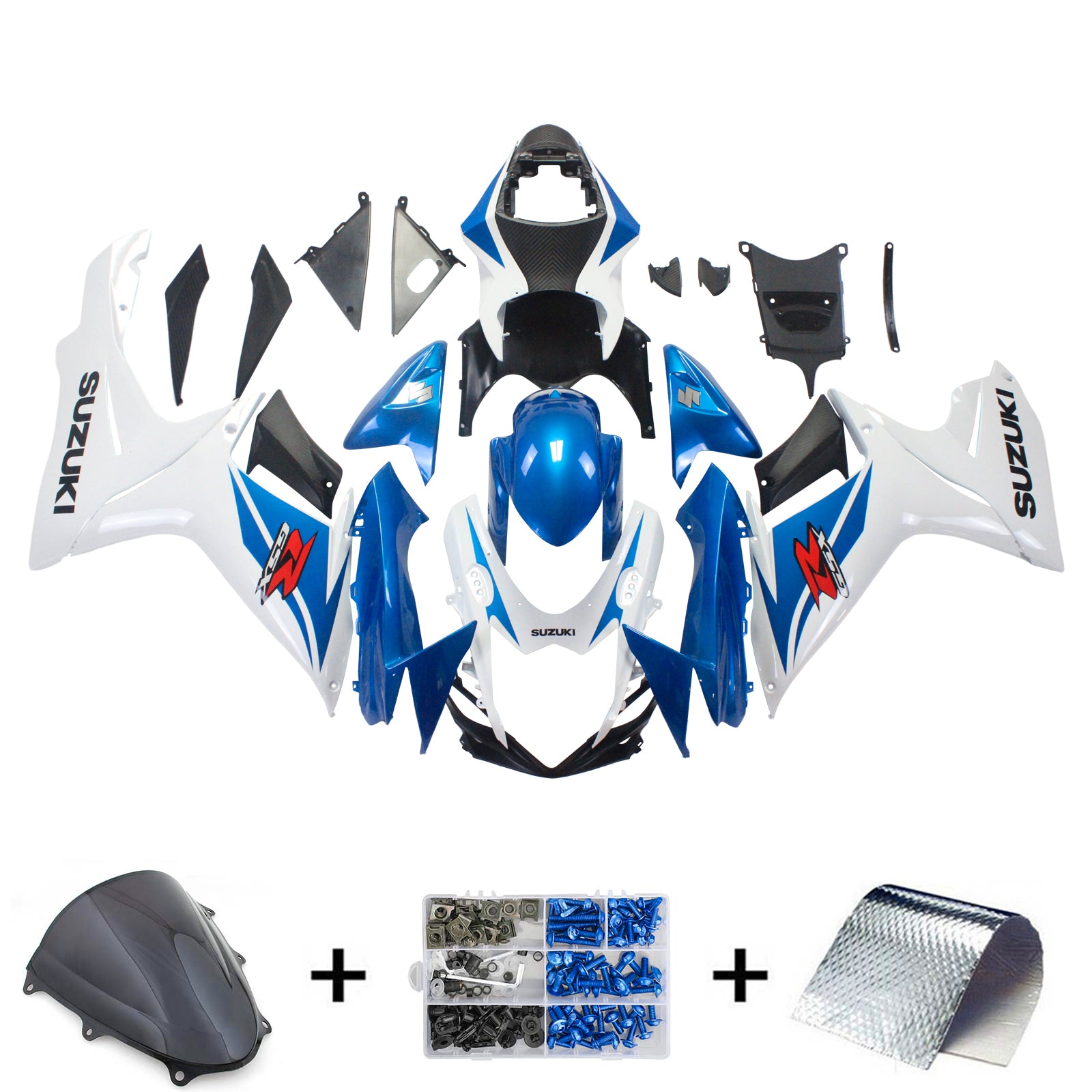 2011-2024 Suzuki GSXR 600/750 K11 Amotopart Injeksjon Fairing Kit karosseri plast ABS #101