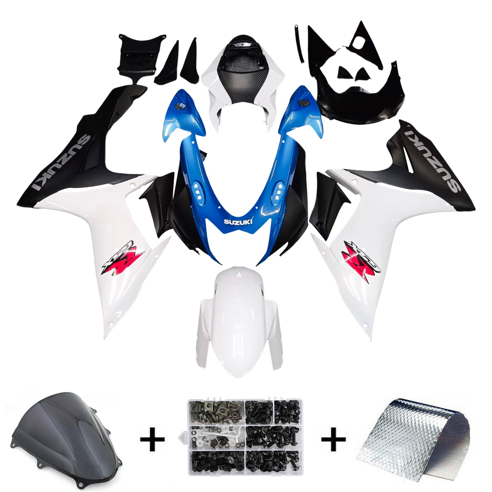 2011-2024 Suzuki GSXR 600/750 K11 Kit de carénage d'injection Amotopart carrosserie plastique ABS #101