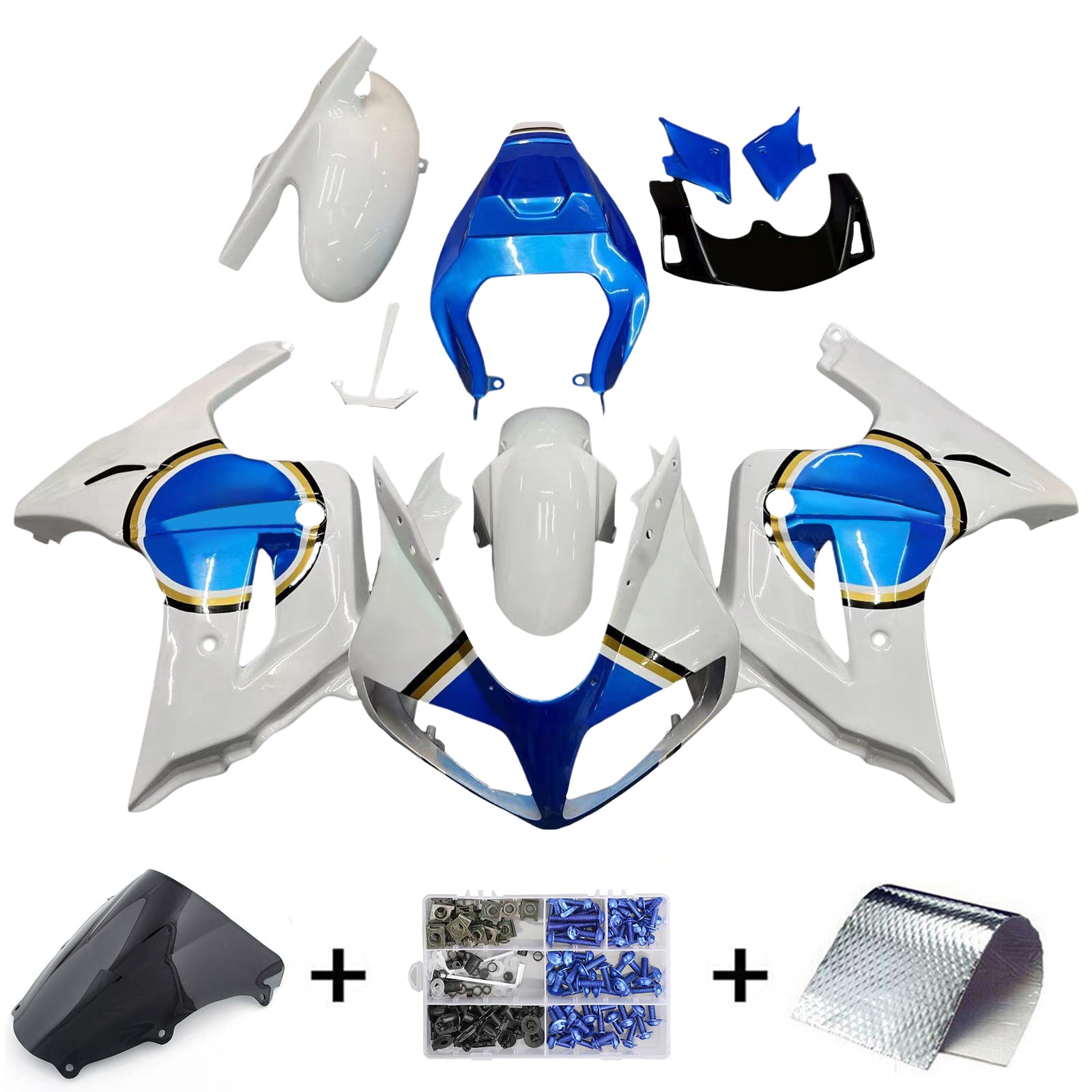 2003-2013 Suzuki SV650 Amotopart Kit de carénage d'injection carrosserie plastique ABS #101