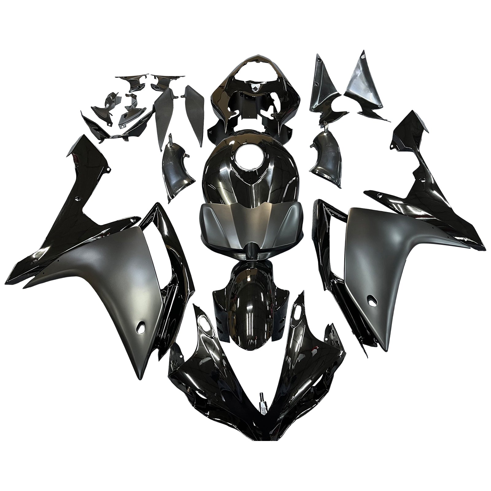 2007-2008 Yamaha YZF R1 Fairing Gloss Matt Black Kit