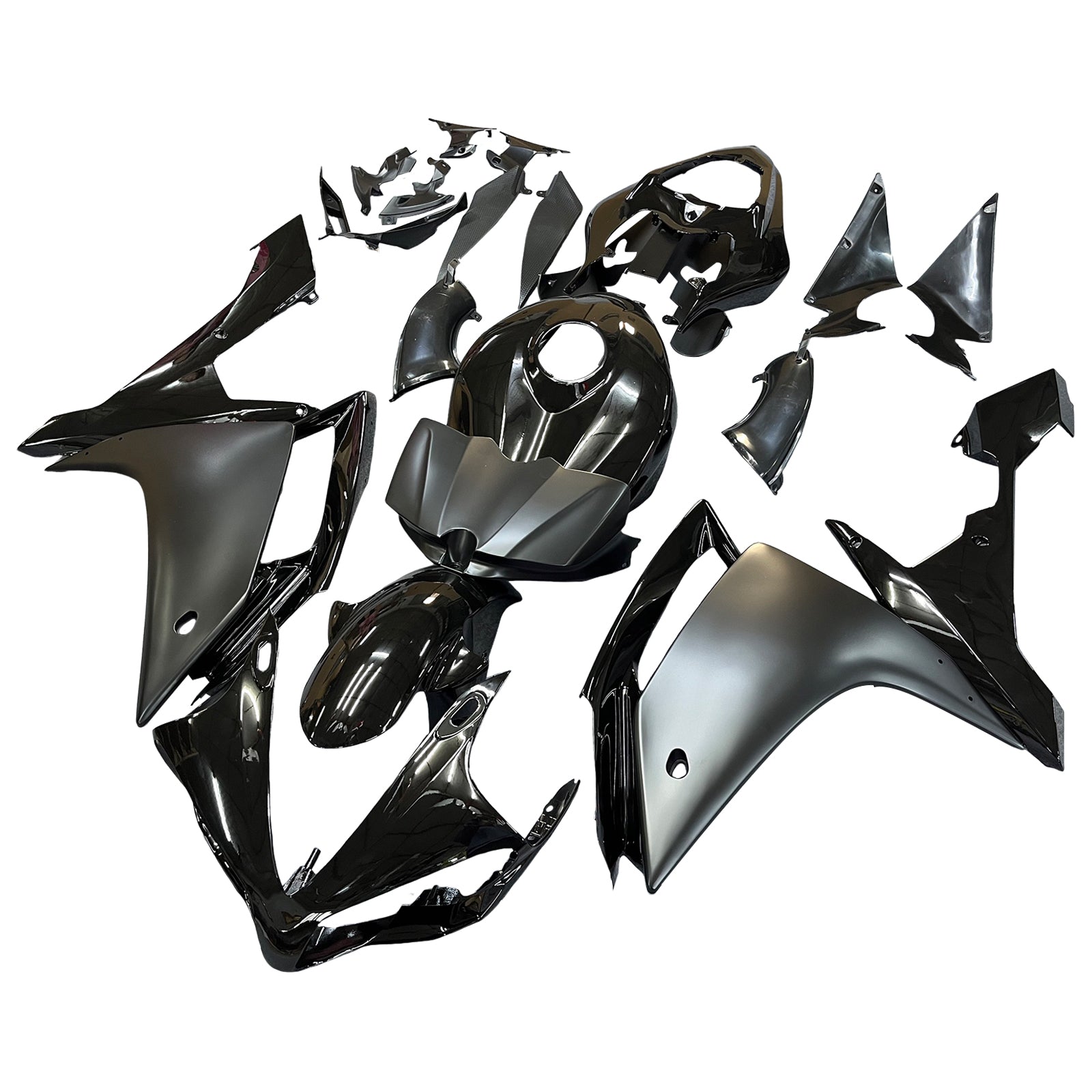 ABS-injeksjonsplastikksett Fairing Fit Yamaha YZF R1 2007-2008 Gloss Matt Black Generic