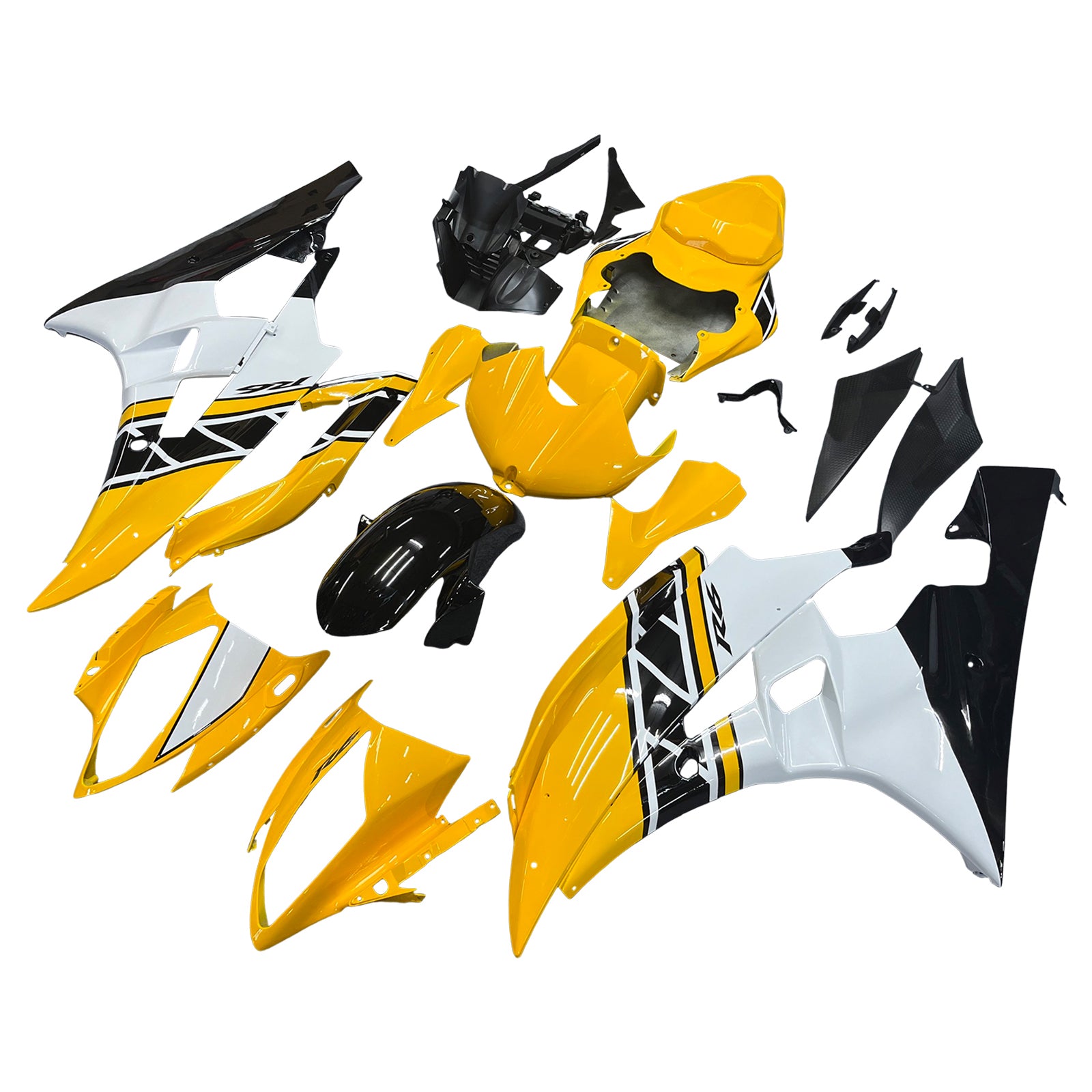 Fairing Injection Plastic Kit Fit For YAMAHA YZF-R6 2006 2007 Yellow White Generic