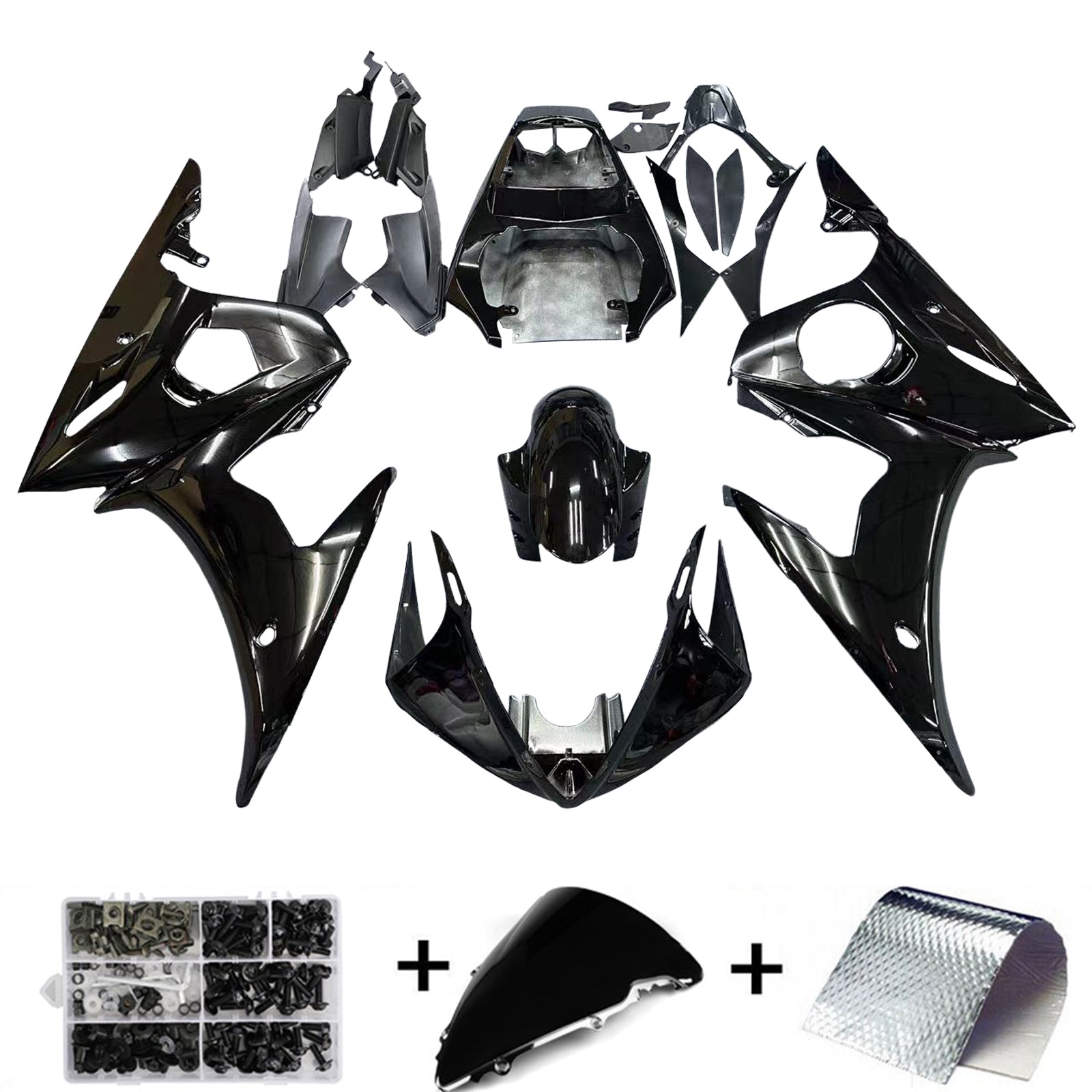 2005 Yamaha YZF R6 Fairing Gloss Black Kit