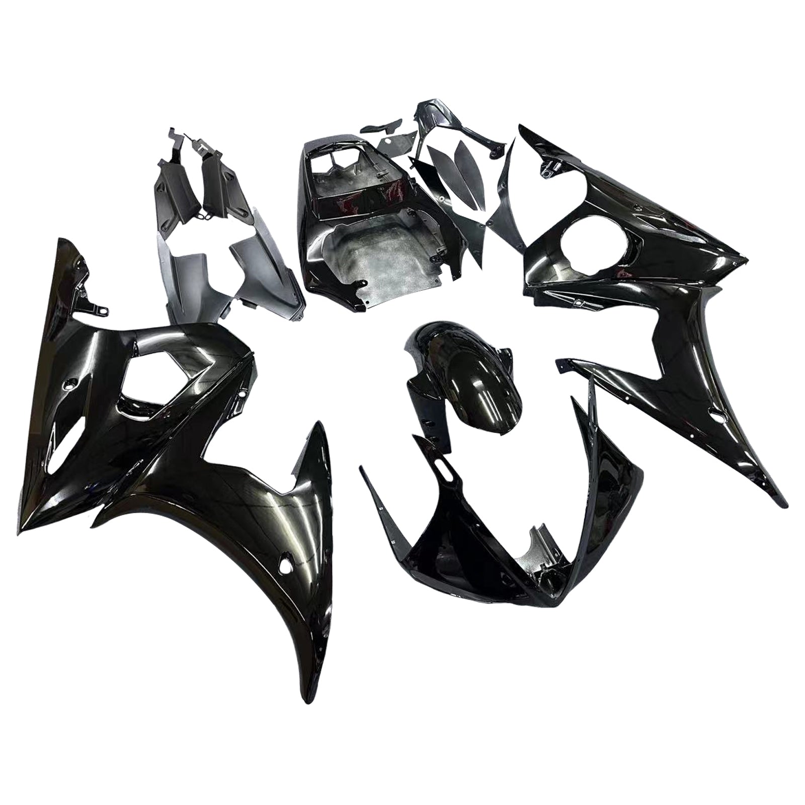 Kuipinjectie Plastic Kit met bout Geschikt voor YAMAHA 2005 YZF R6 Glanzend Zwart Generiek