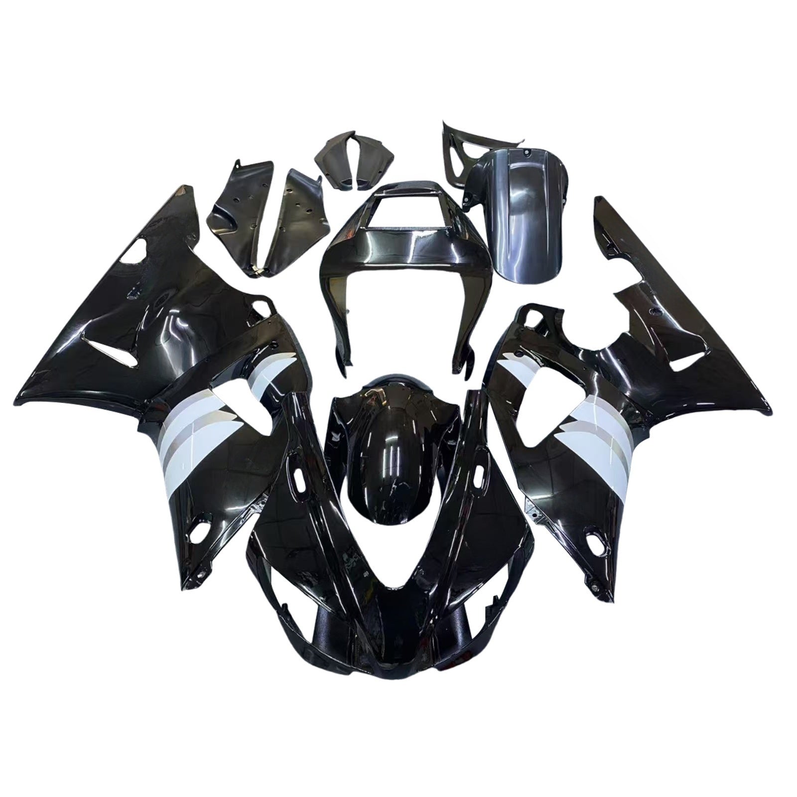 1998-1999 Yamaha YZF-R1 Carénages de course noir blanc générique