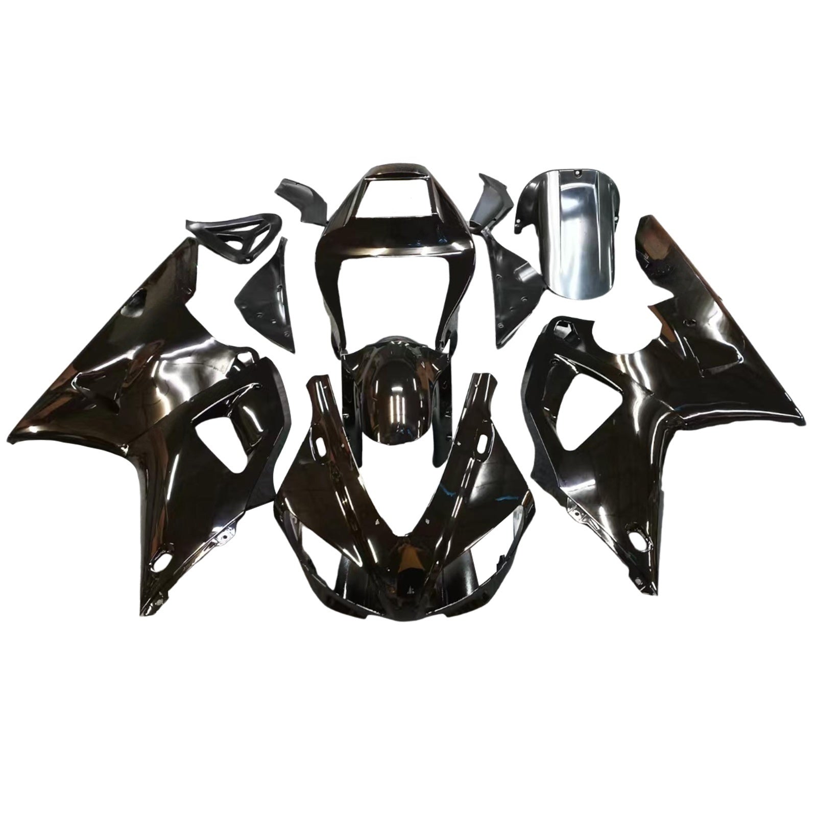 1998-1999 Yamaha YZF-R1 Carénages de course noirs génériques