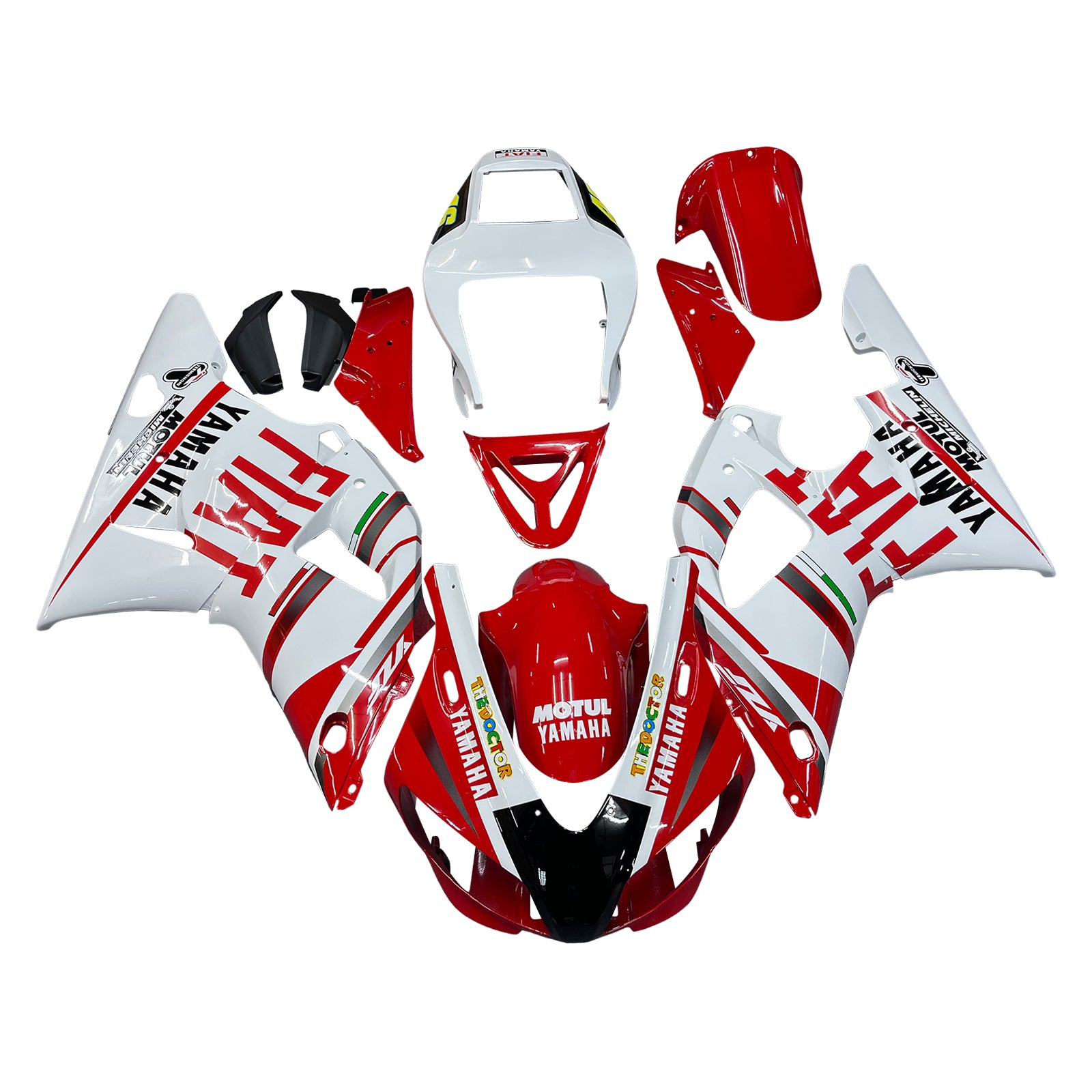 1998-1999 Yamaha YZF-R1 Rouge Blanc No.46 FIAT Racing Carénages Générique