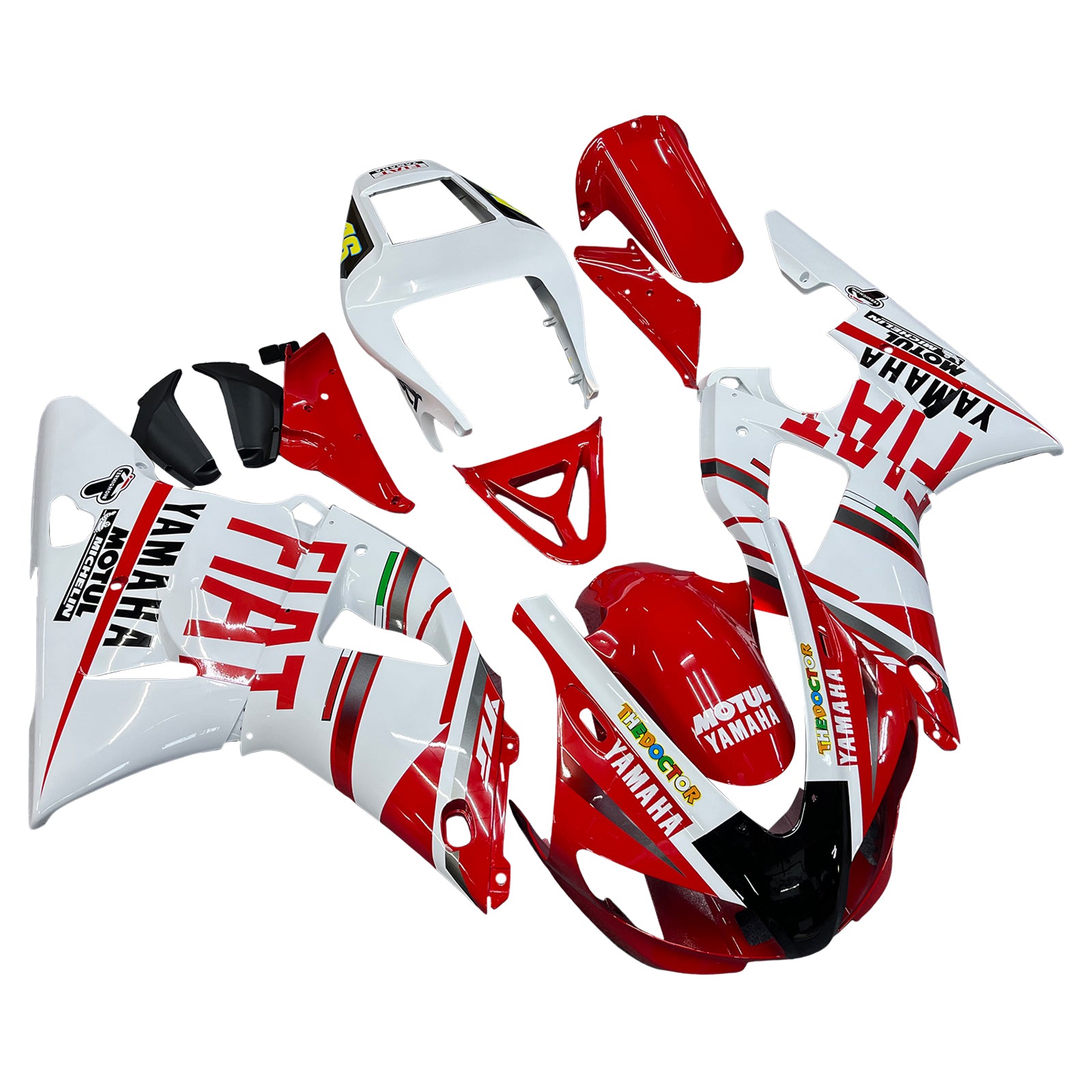 1998-1999 Yamaha YZF-R1 Red White No.46 FIAT Racing Fairings Generic