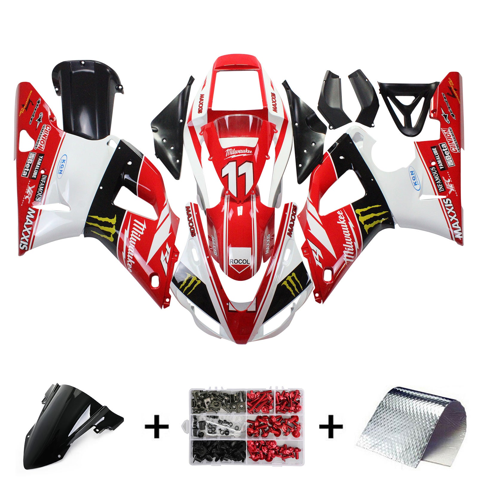 1998-1999 Yamaha YZF 1000 R1 Injection Fairing Kit Bodywork Plastic ABS #109