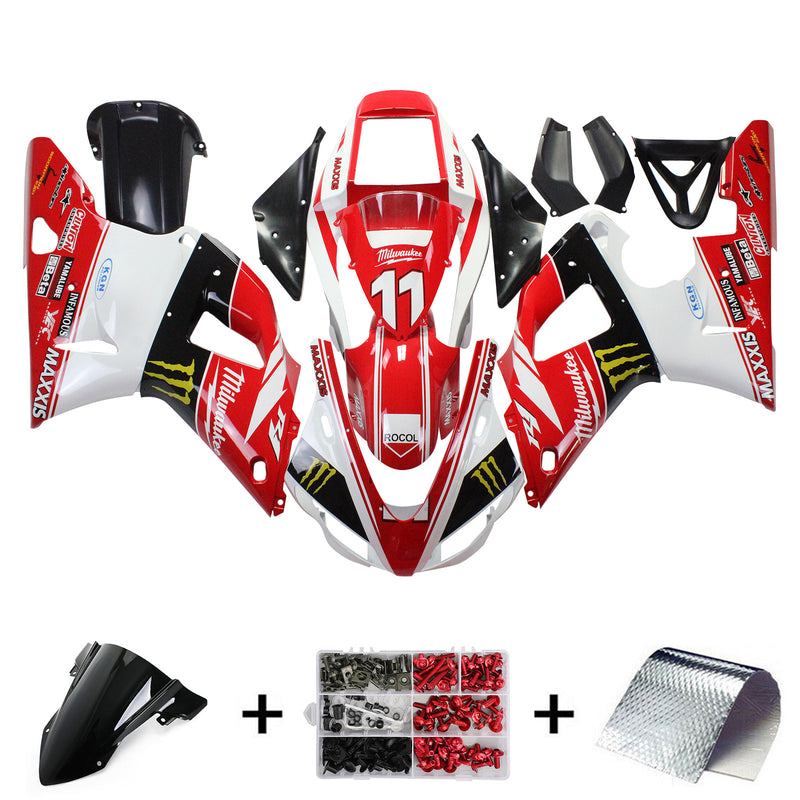 Amotopart Yamaha 1998-1999 YZF 1000 R1 Red With Claw Fairing Kit