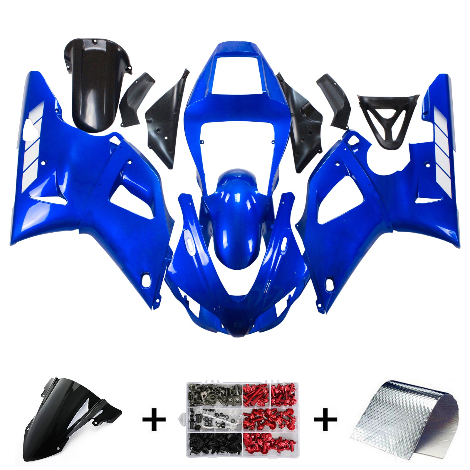 1998-1999 Yamaha YZF 1000 R1 Kit de carénage d'injection carrosserie plastique ABS # 111