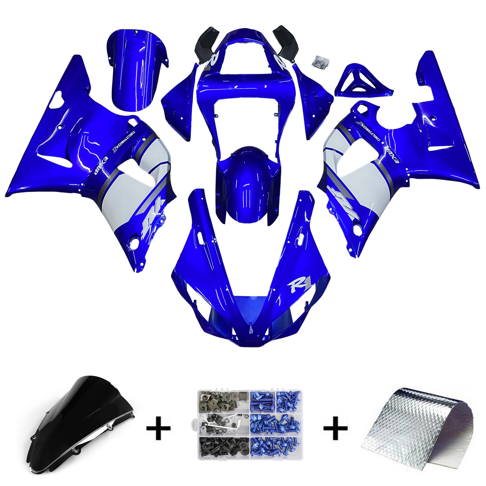 2000-2001 Yamaha YZF R1 YZF-R1 YZFR1 Kit de carénage de carrosserie en plastique ABS #16