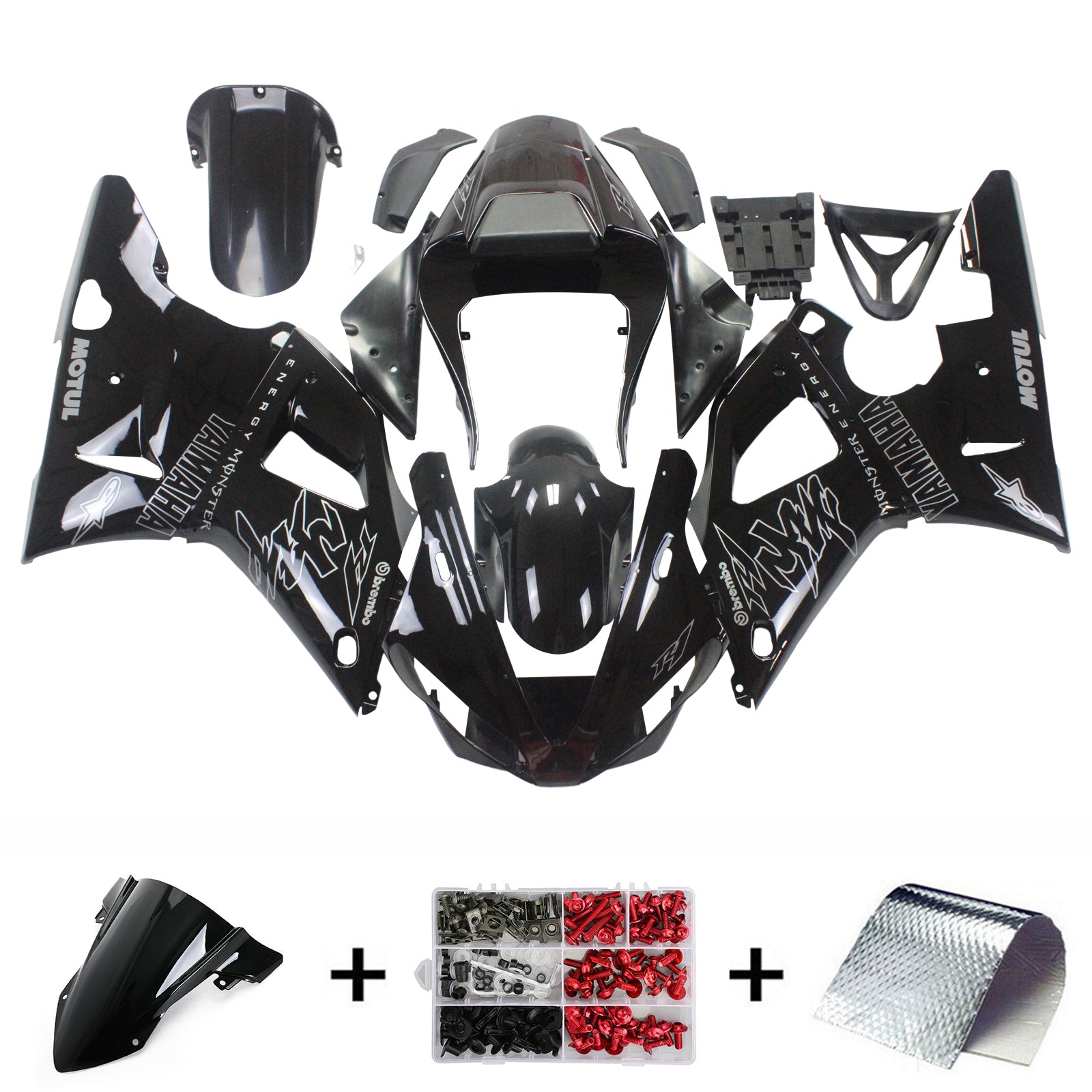 2000-2001 Yamaha YZF 1000 R1 Injection Fairing Kit Bodywork Plastic ABS #102