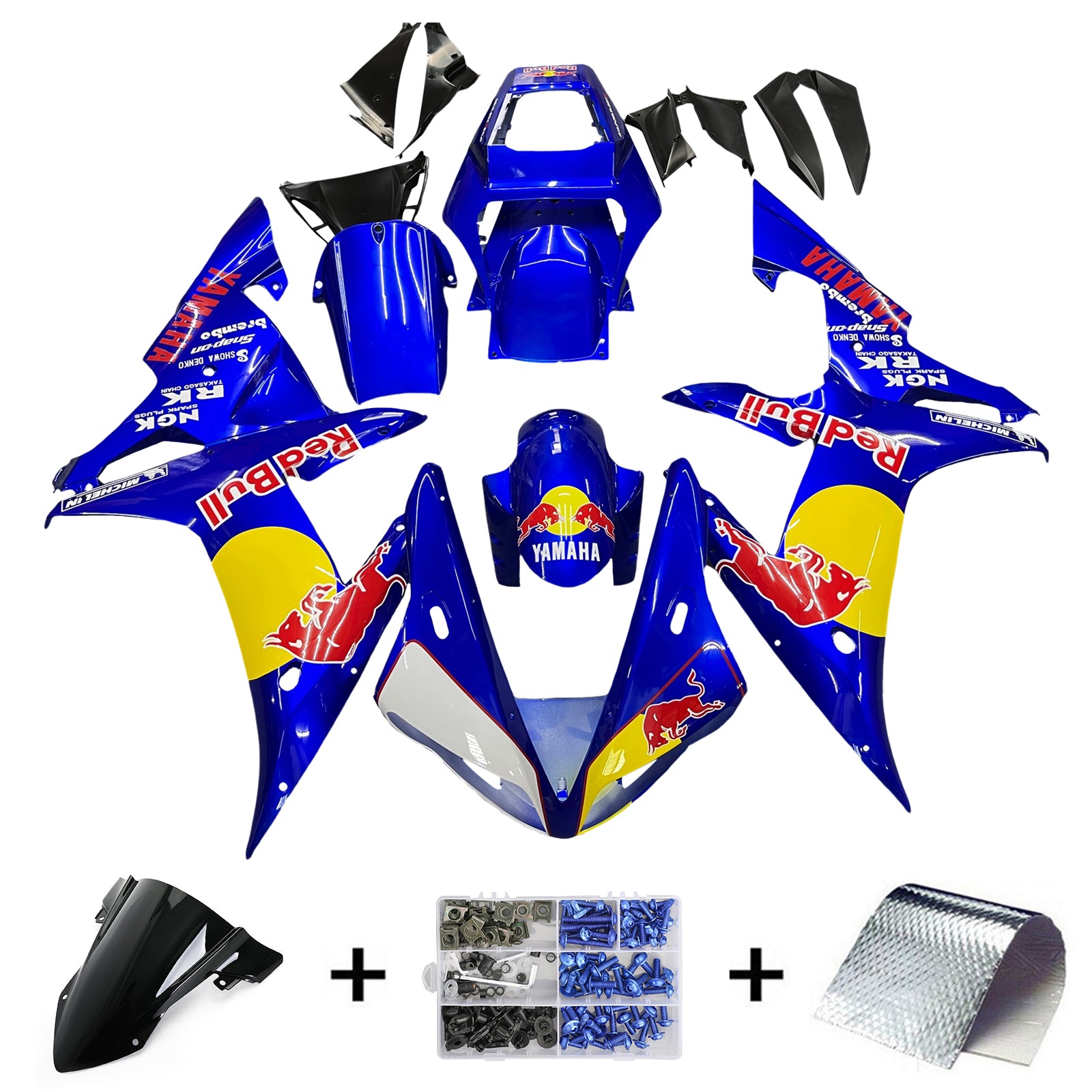 2002-2003 Yamaha YZF 1000 R1 Injection Fairing Kit Bodywork Plastic ABS #102