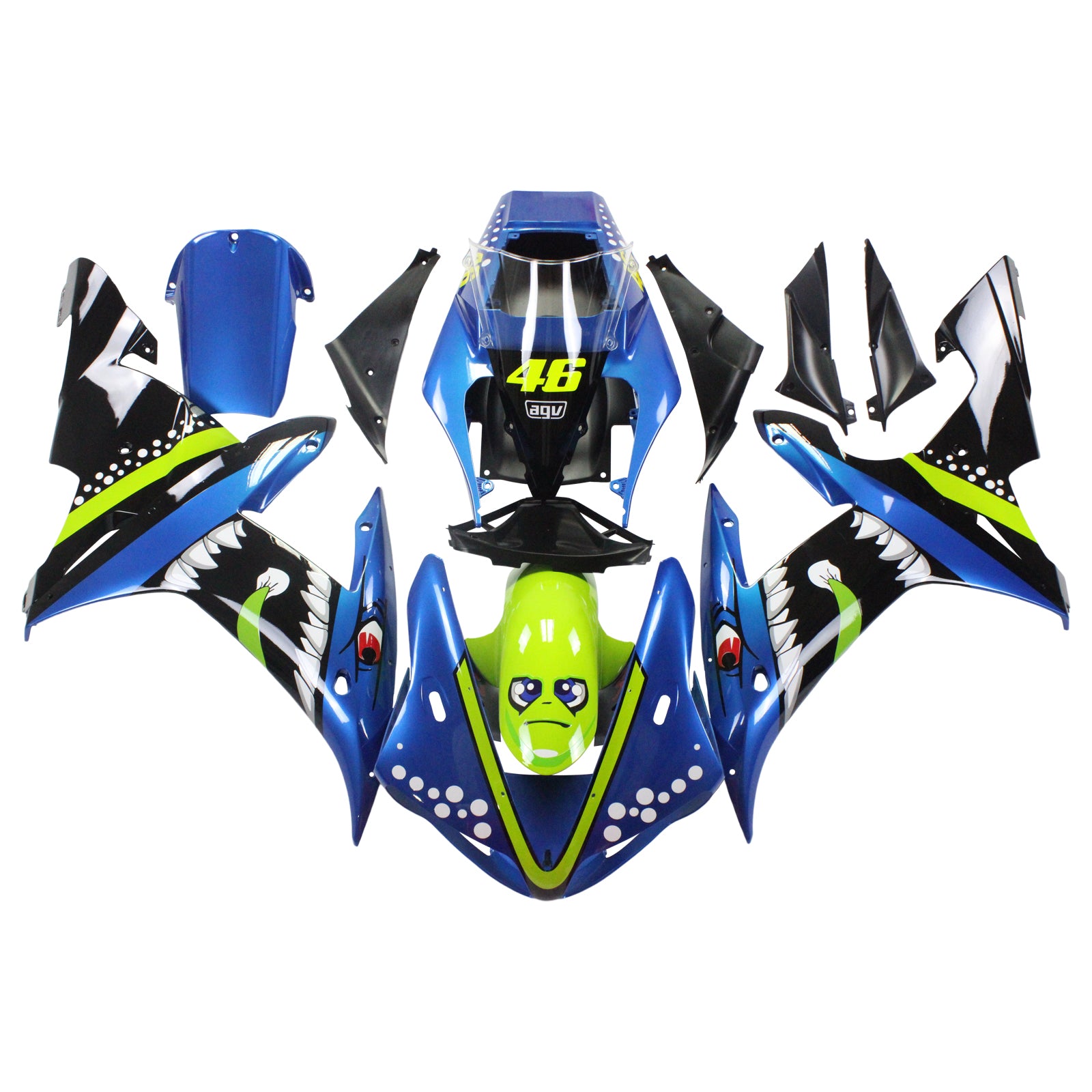 2002-2003 Yamaha YZF 1000 R1 Amotopart Injection Fairing Kit Bodywork Plastic ABS #115