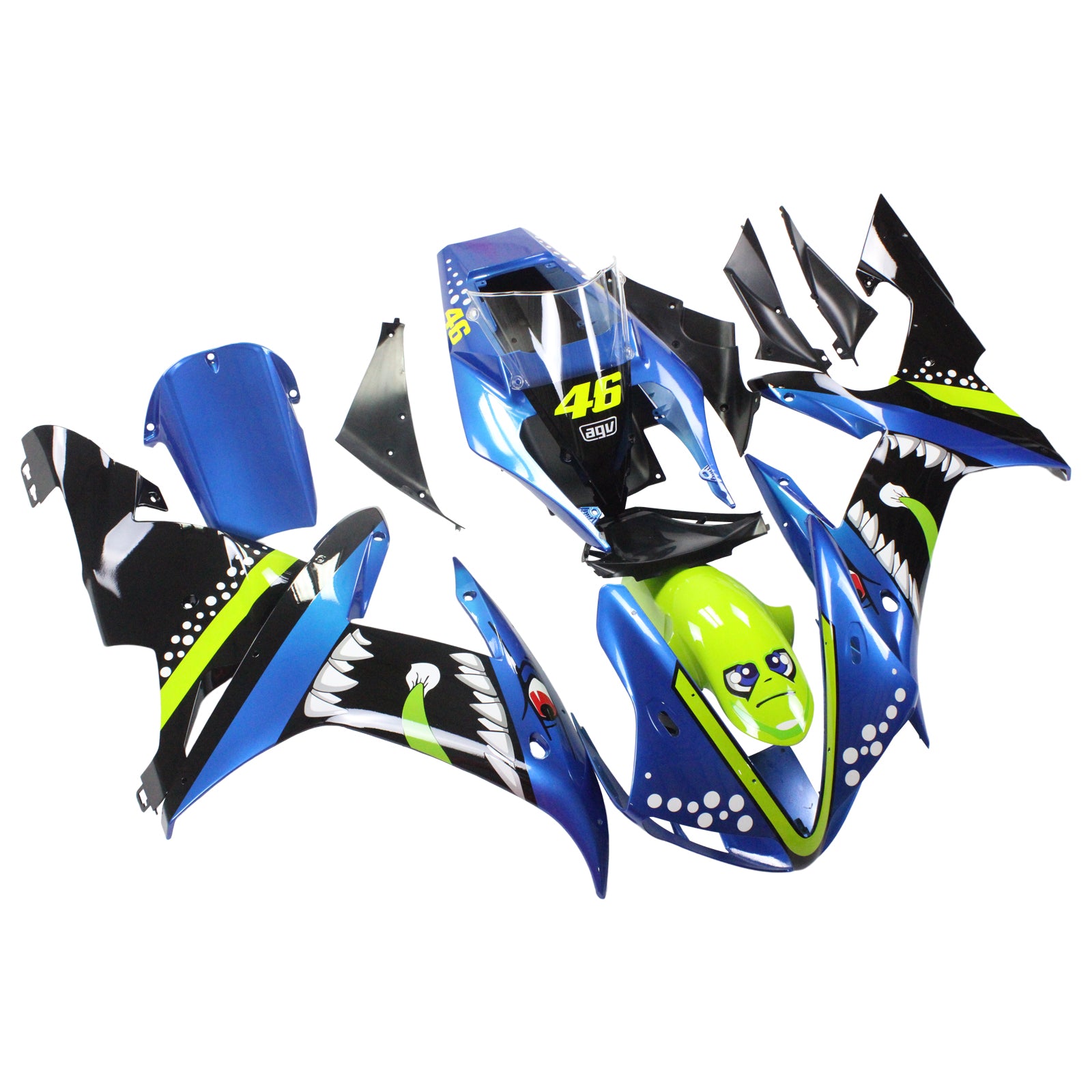 2002-2003 Yamaha YZF 1000 R1 Amotopart Injection Fairing Kit Bodywork Plastic ABS #115