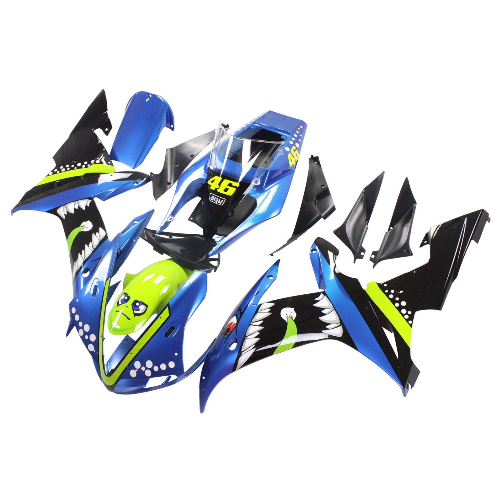 2002-2003 Yamaha YZF 1000 R1 Amotopart Injection Fairing Kit Bodywork Plastic ABS #115