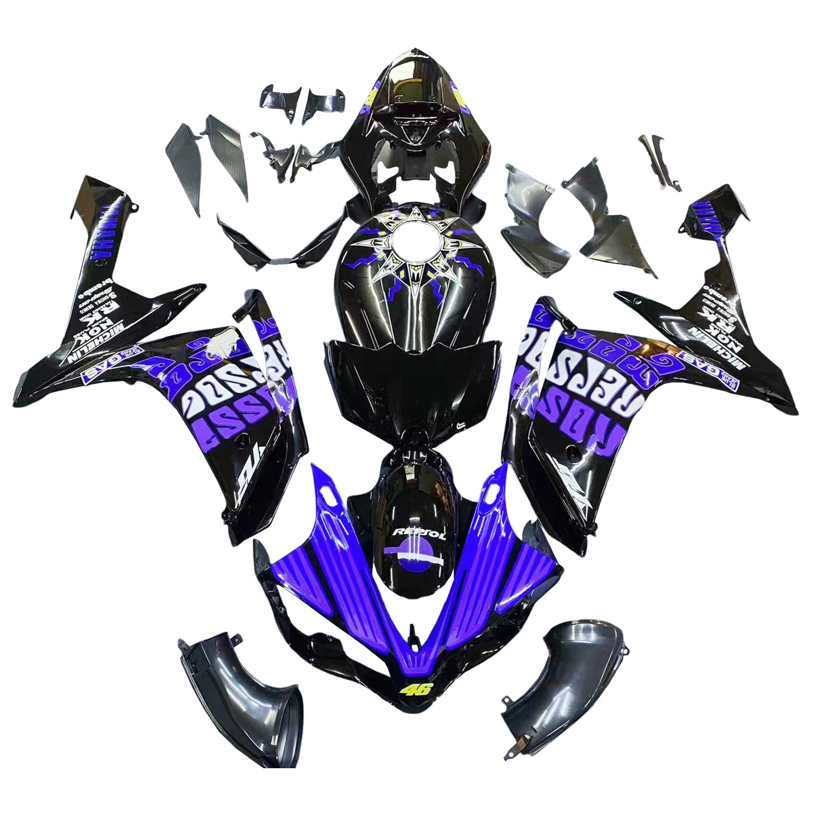 2007-2008 Yamaha YZF 1000 R1 Kit de carenado Carrocería Plástico ABS