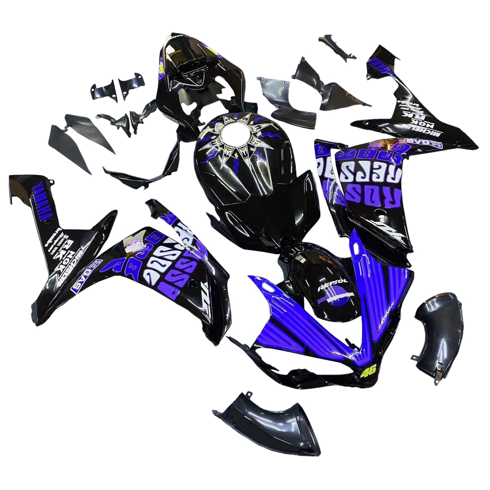 2007-2008 Yamaha YZF 1000 R1 Kit de carenado Carrocería Plástico ABS