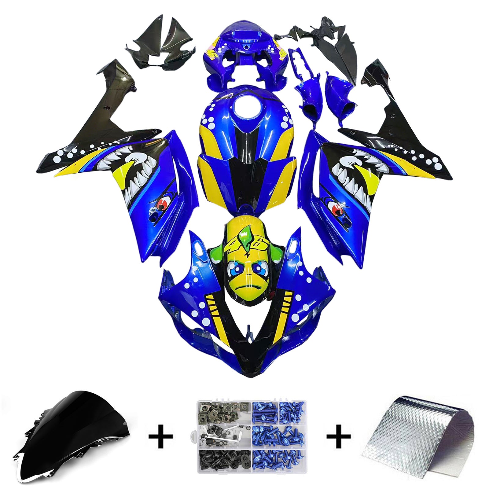 2007-2008 Yamaha YZF 1000 R1 Kit de carenado Carrocería Plástico ABS