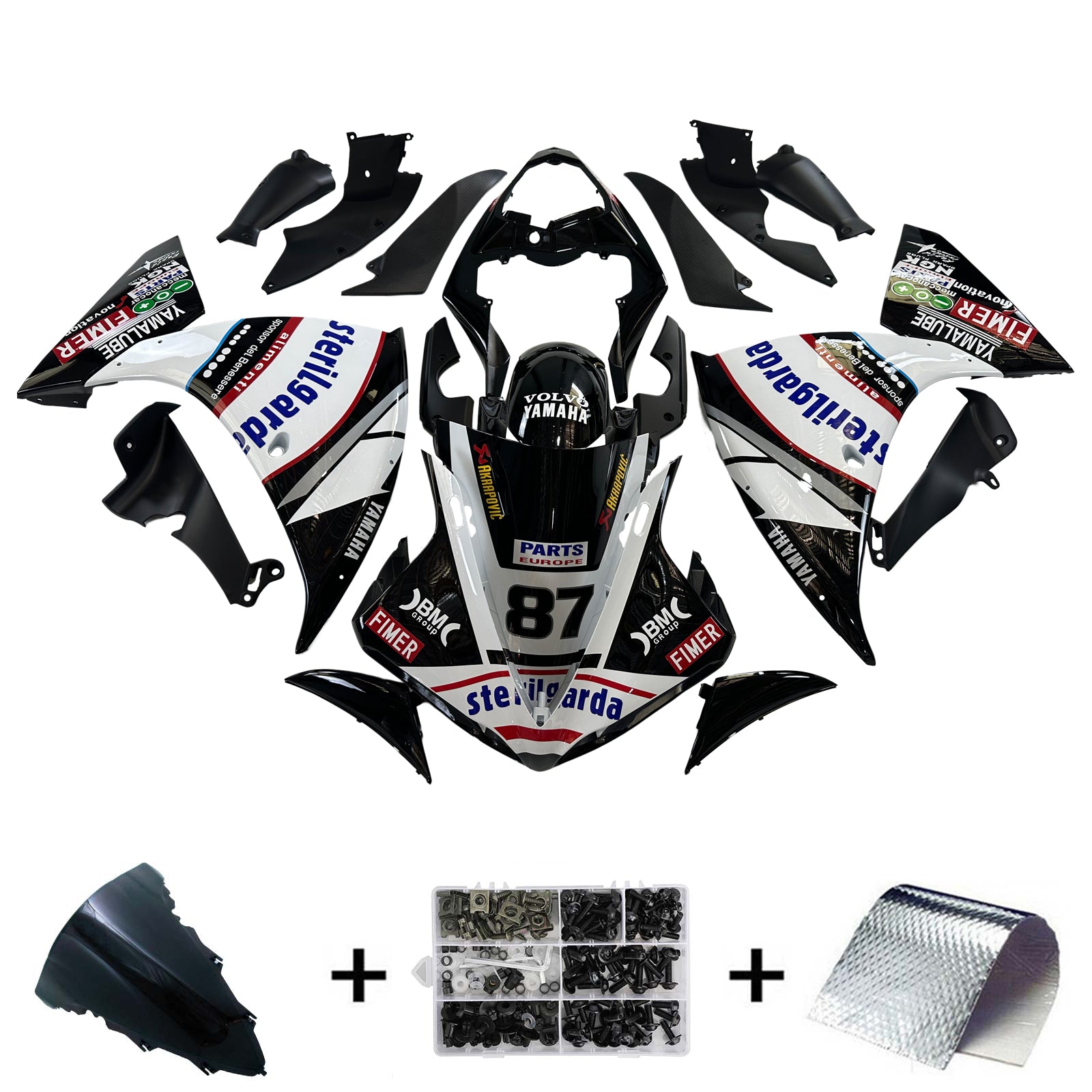 2009-2011 Yamaha YZF 1000 R1 Kit de carénage d'injection carrosserie plastique ABS #121