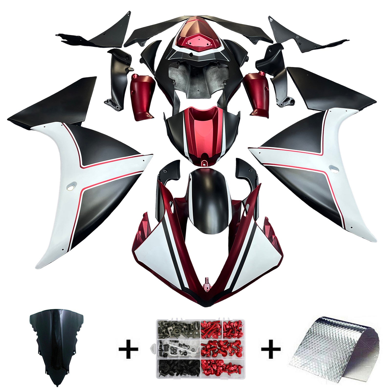2009-2011 Yamaha YZF 1000 R1 Injection Fairing Kit Karosseri Plast ABS#171