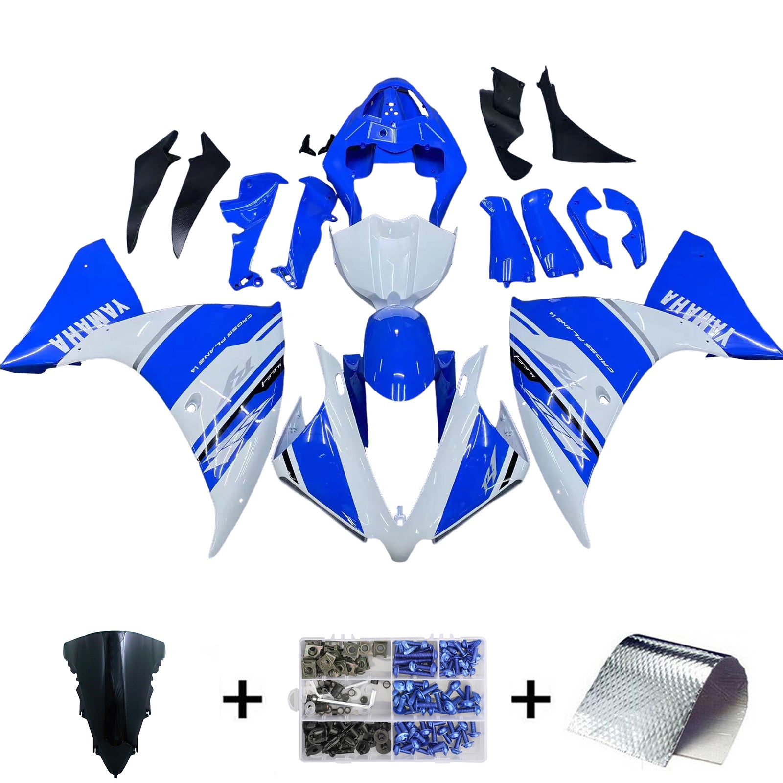 2012-2014 Yamaha R1 Fairing Blue&White Color Kit