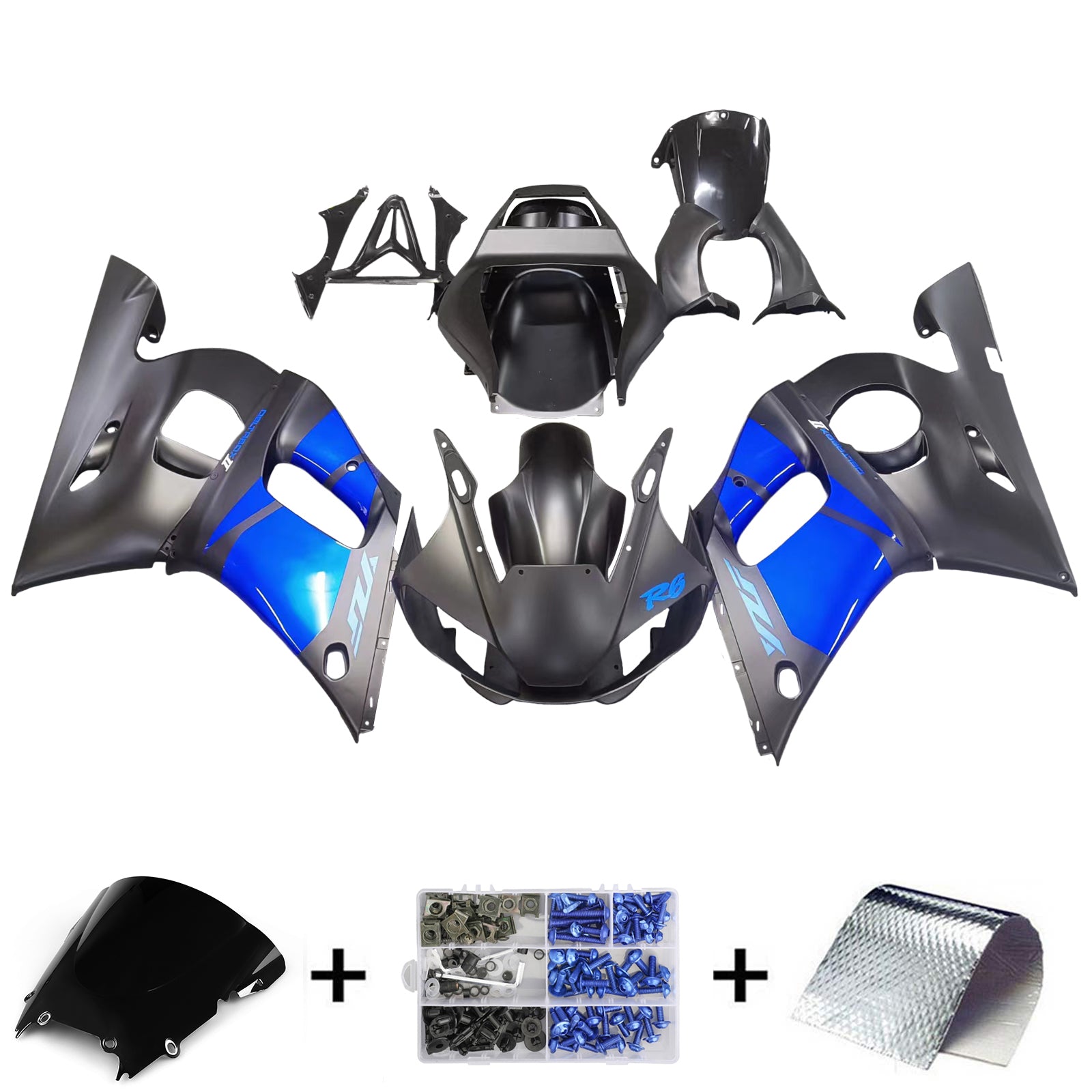 1998-2002 Yamaha YZF 600 R6 Injection Fairing Kit Bodywork Plastic ABS #28