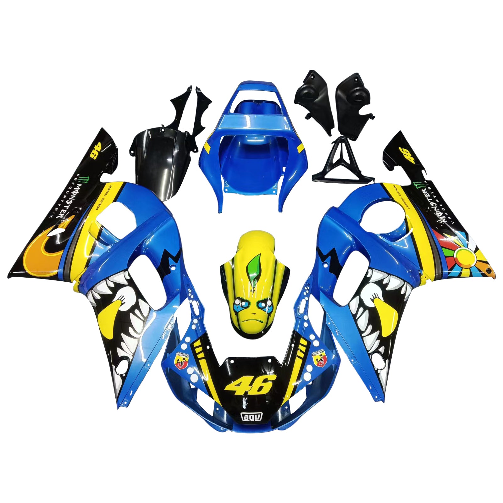 1998-2002 Yamaha YZF 600 R6 Kit de carénage carrosserie plastique ABS