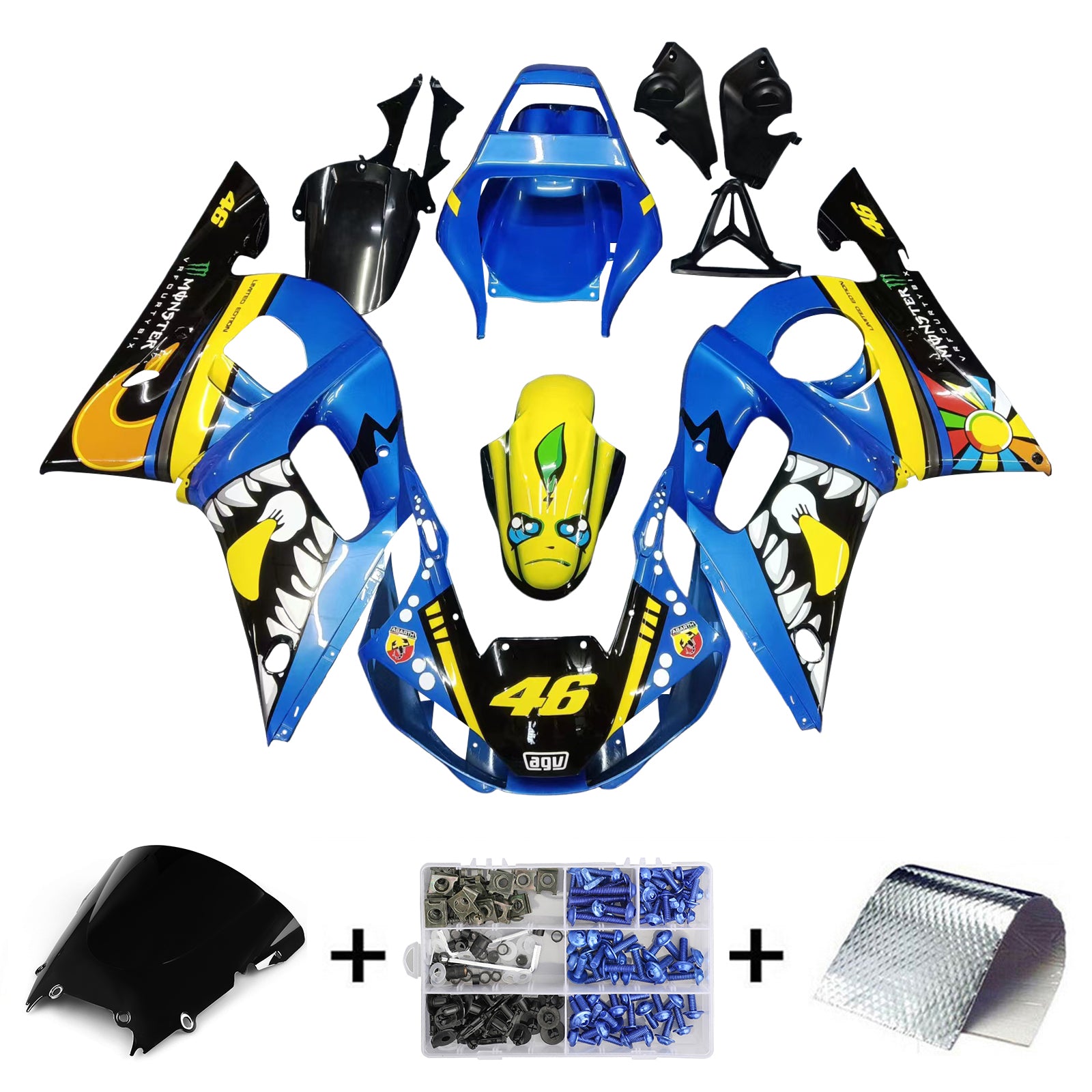 1998-2002 Yamaha YZF 600 R6 kuipset carrosserie kunststof ABS