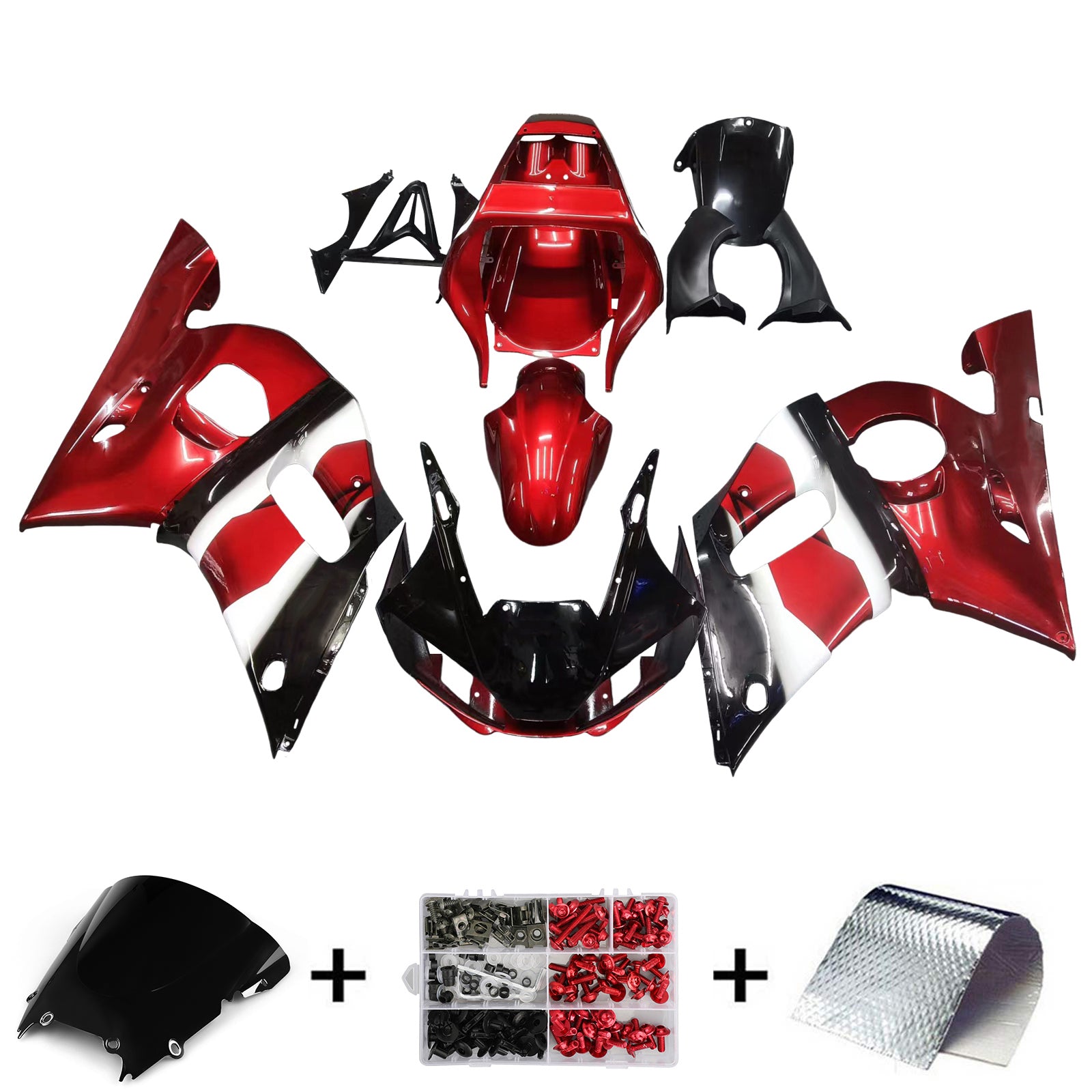 1998-2002 Yamaha YZF 600 R6 Kit de carénage d'injection carrosserie plastique ABS #102