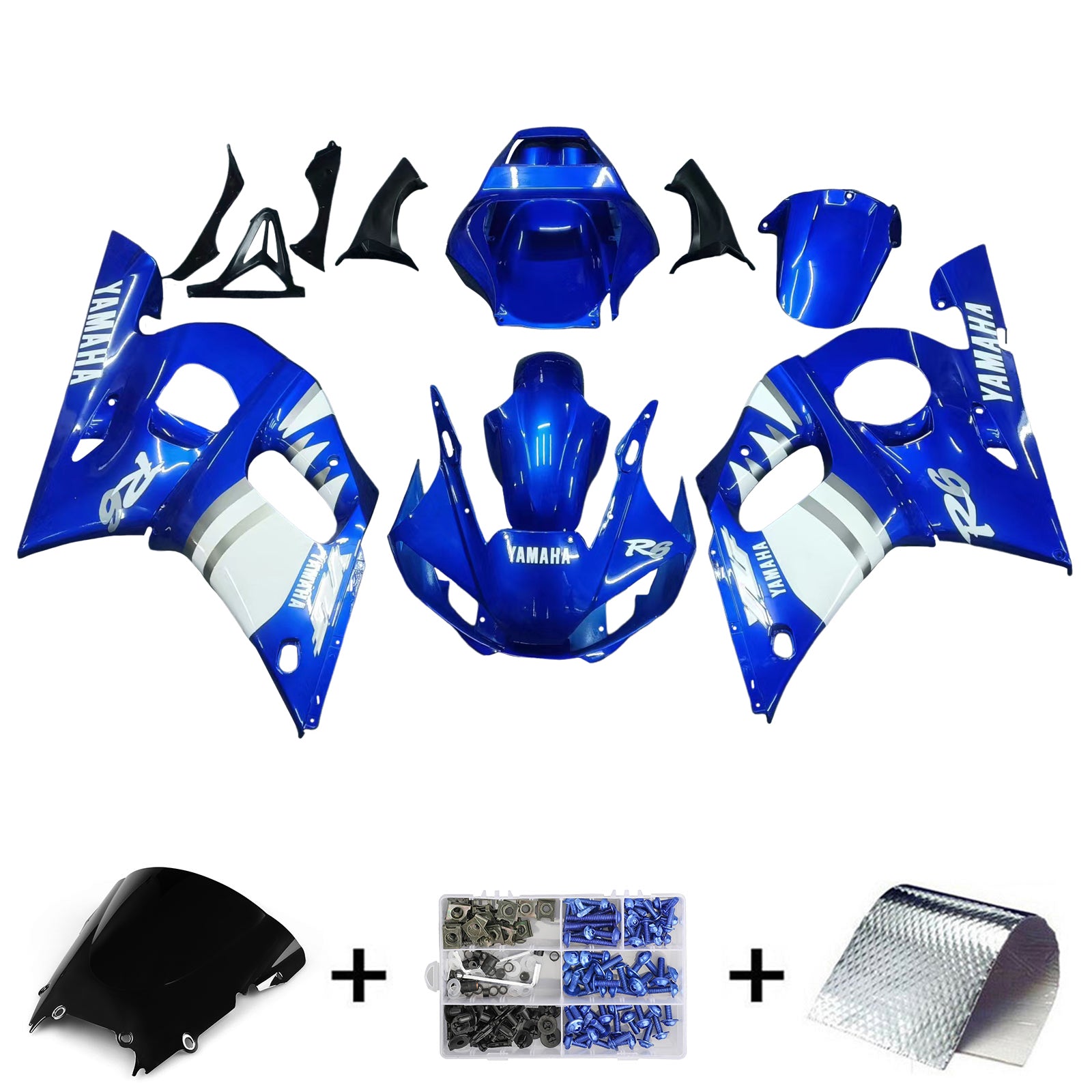 1998-2002 Yamaha YZF 600 R6 Kit de carénage d'injection carrosserie plastique ABS #107