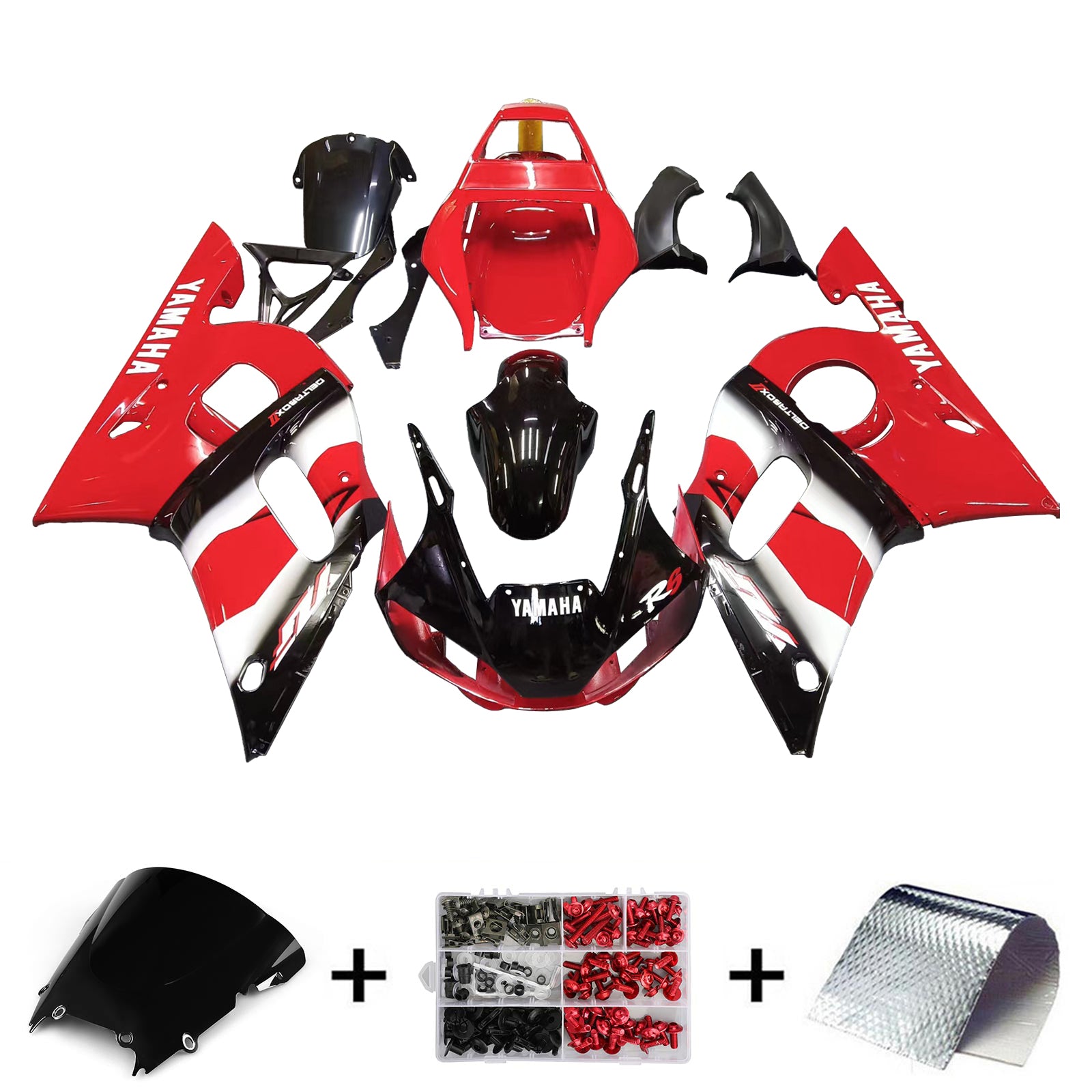 1998-2002 Yamaha YZF 600 R6 Kit de carénage d'injection carrosserie plastique ABS #116