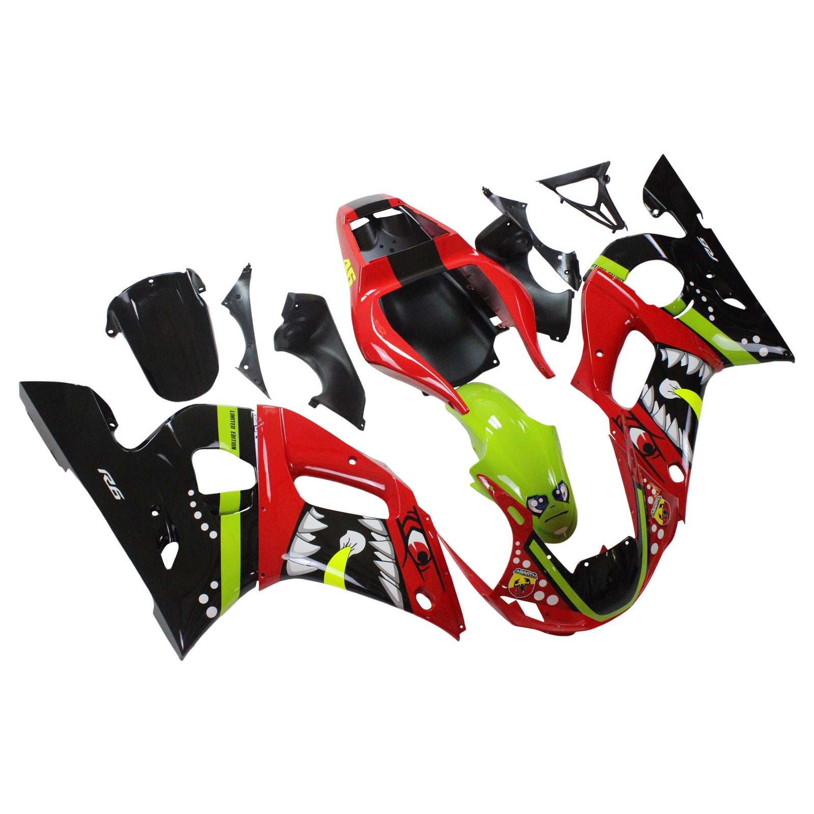 1998-2002 Yamaha YZF 600 R6 Injection Fairing Kit Bodywork Plastic ABS #131