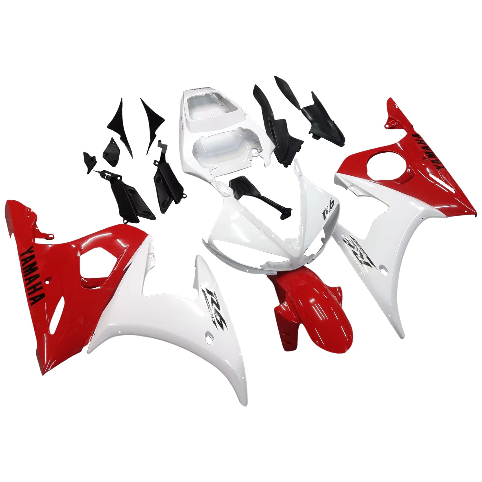 2003-2004 Yamaha R6 & 2006-2009 YZF R6S Fairing Red Mix White Kit