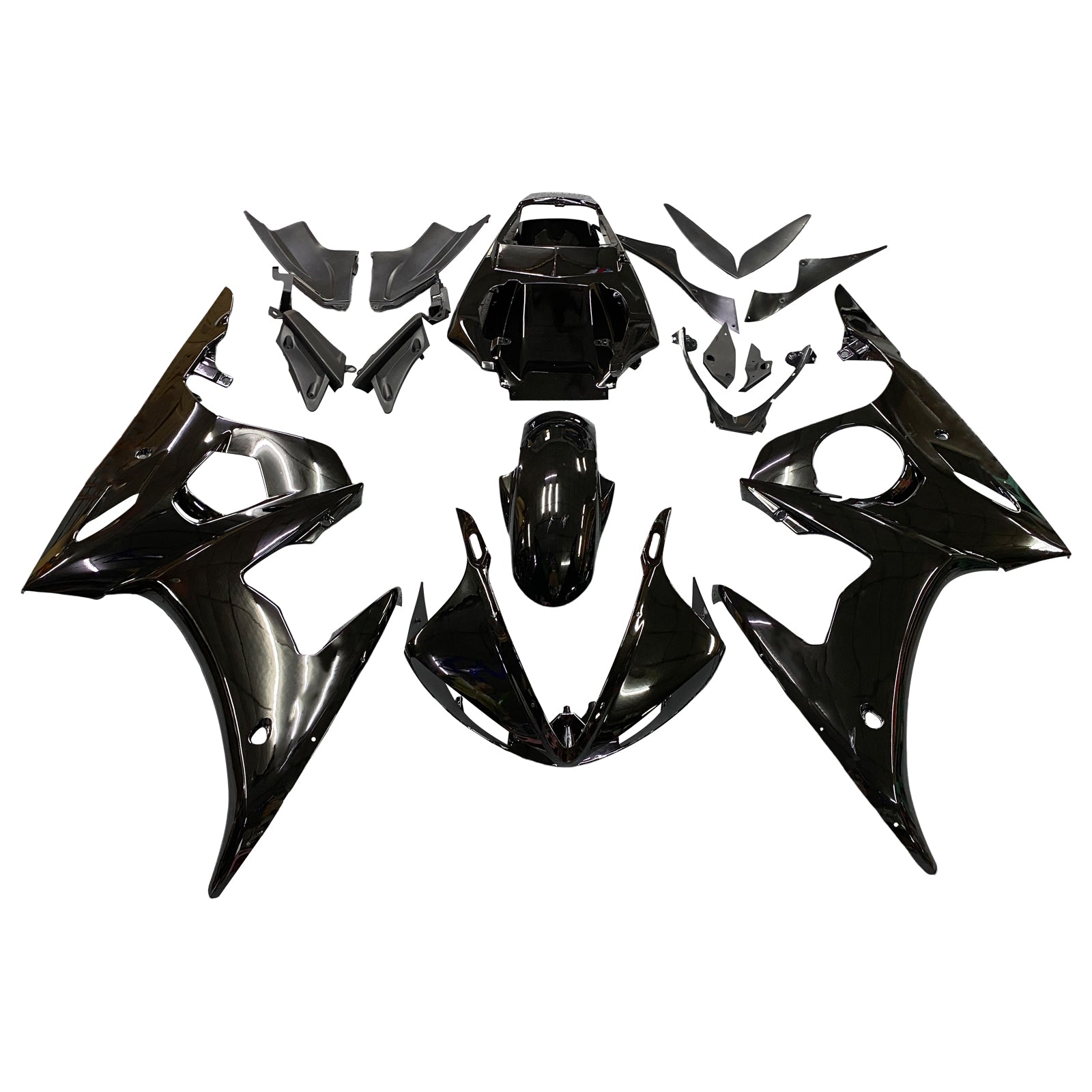 2003-2004 Yamaha YZF-R6 Black Racing Fairings Generic