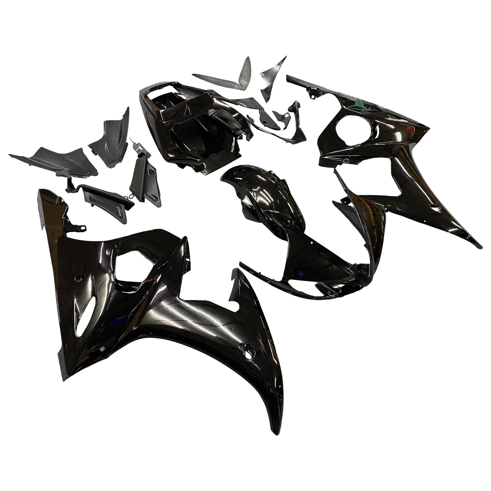 2003-2004 Yamaha YZF-R6 Carénages de course noirs génériques