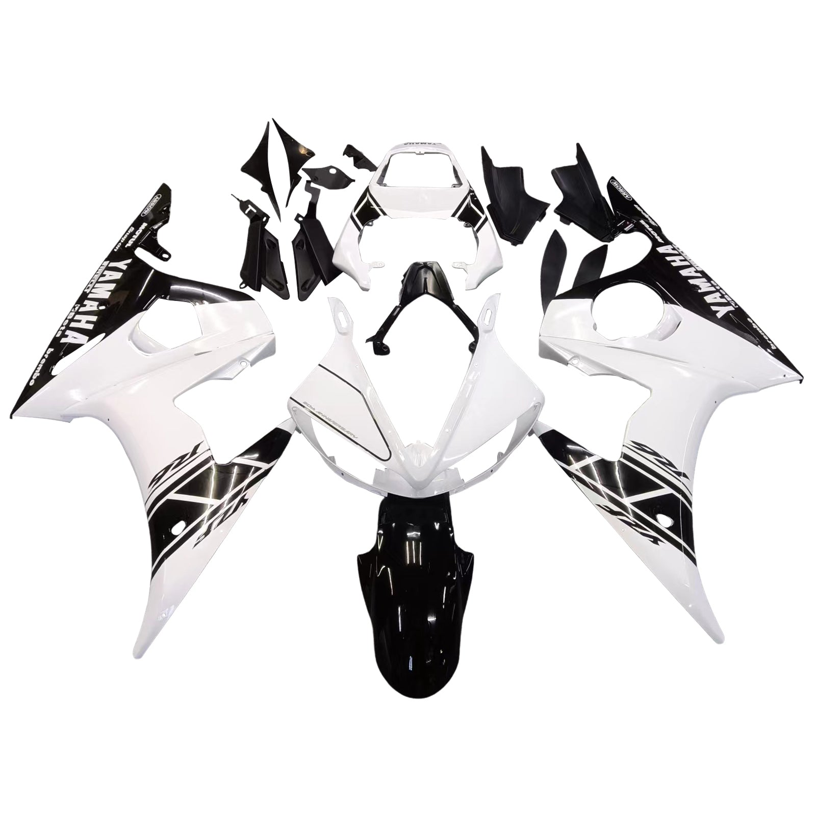 2003-2004 Yamaha R6 & 2006-2009 YZF R6S Fairing White&Black Color Kit