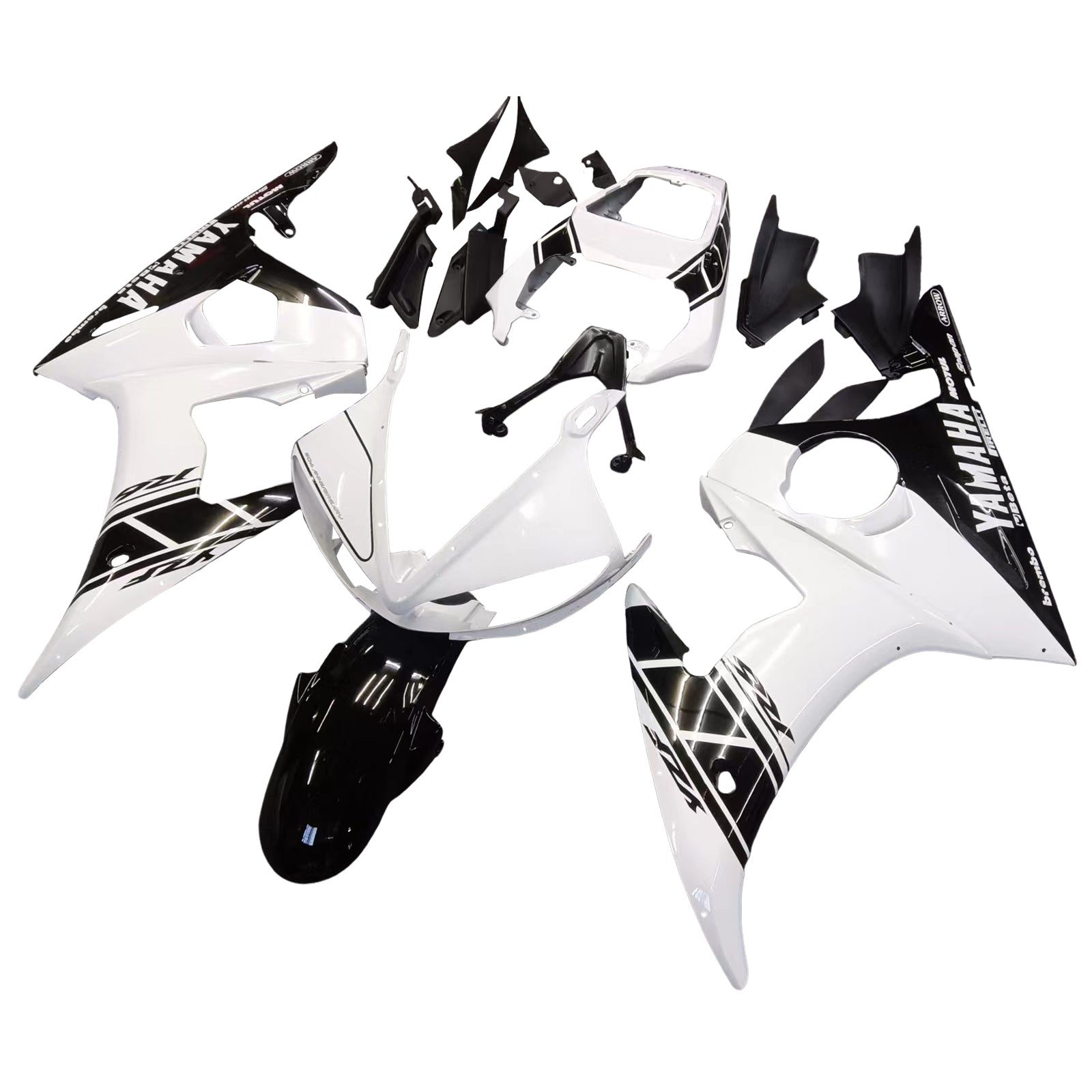 2003-2004 Yamaha R6 & 2006-2009 YZF R6S Fairing White&Black Color Kit