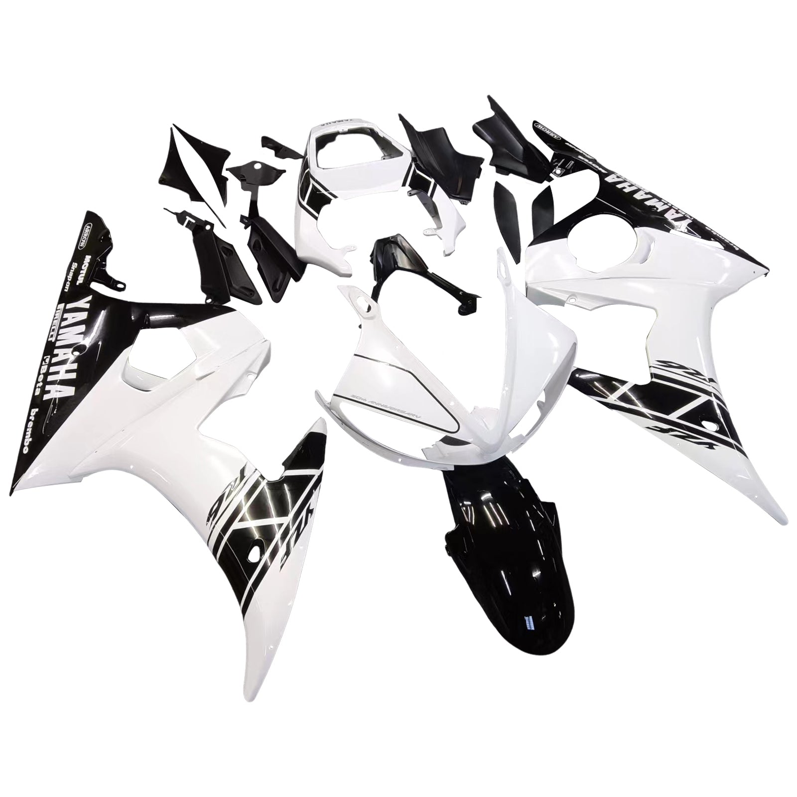 2003-2004 Yamaha R6 vs 2006-2009 YZF R6S Kit de carénage blanc et noir