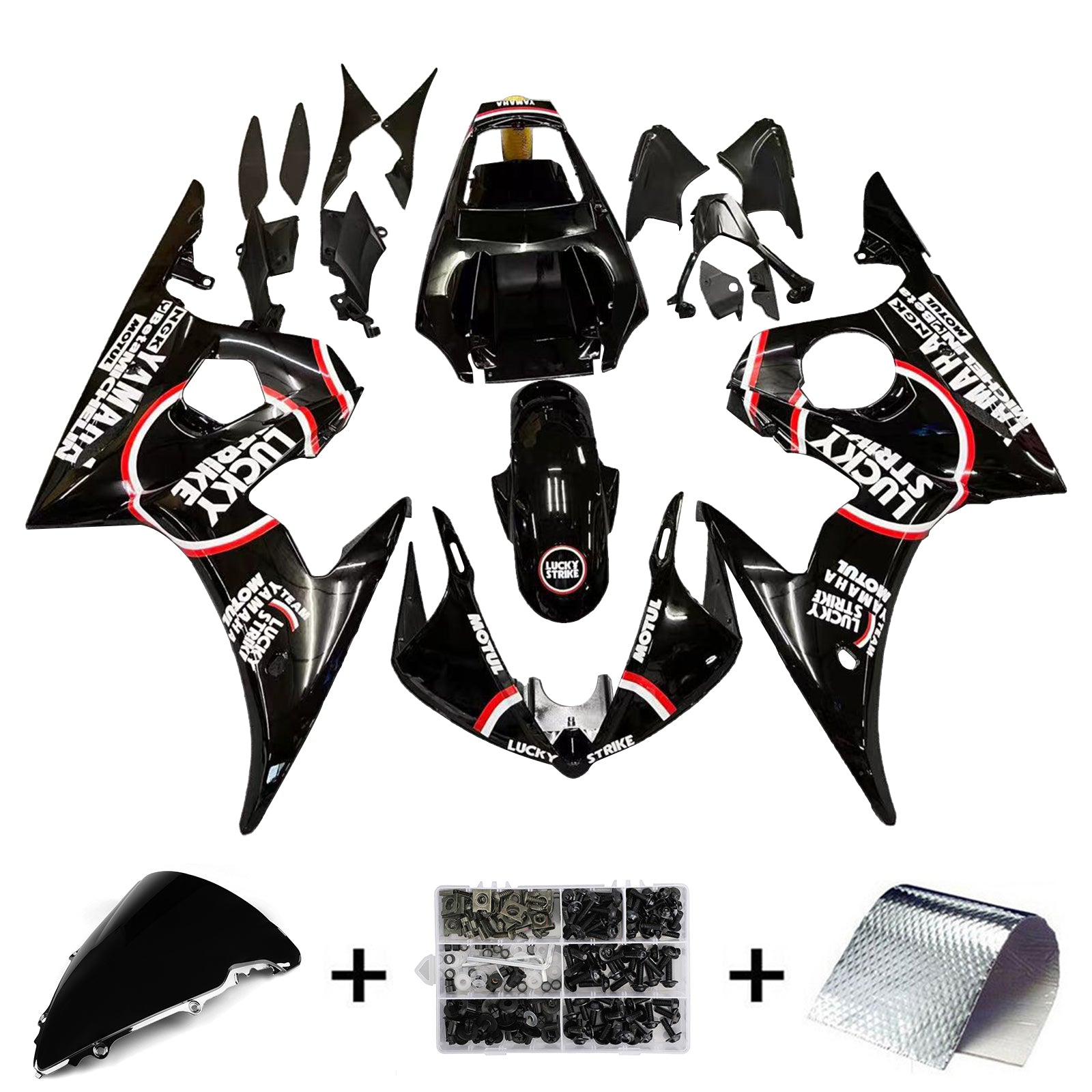 2003-2004 Yamaha YZF 600 R6 2006-2009 R6S Amotopart Injection Fairing Kit Bodywork Plastic ABS #105